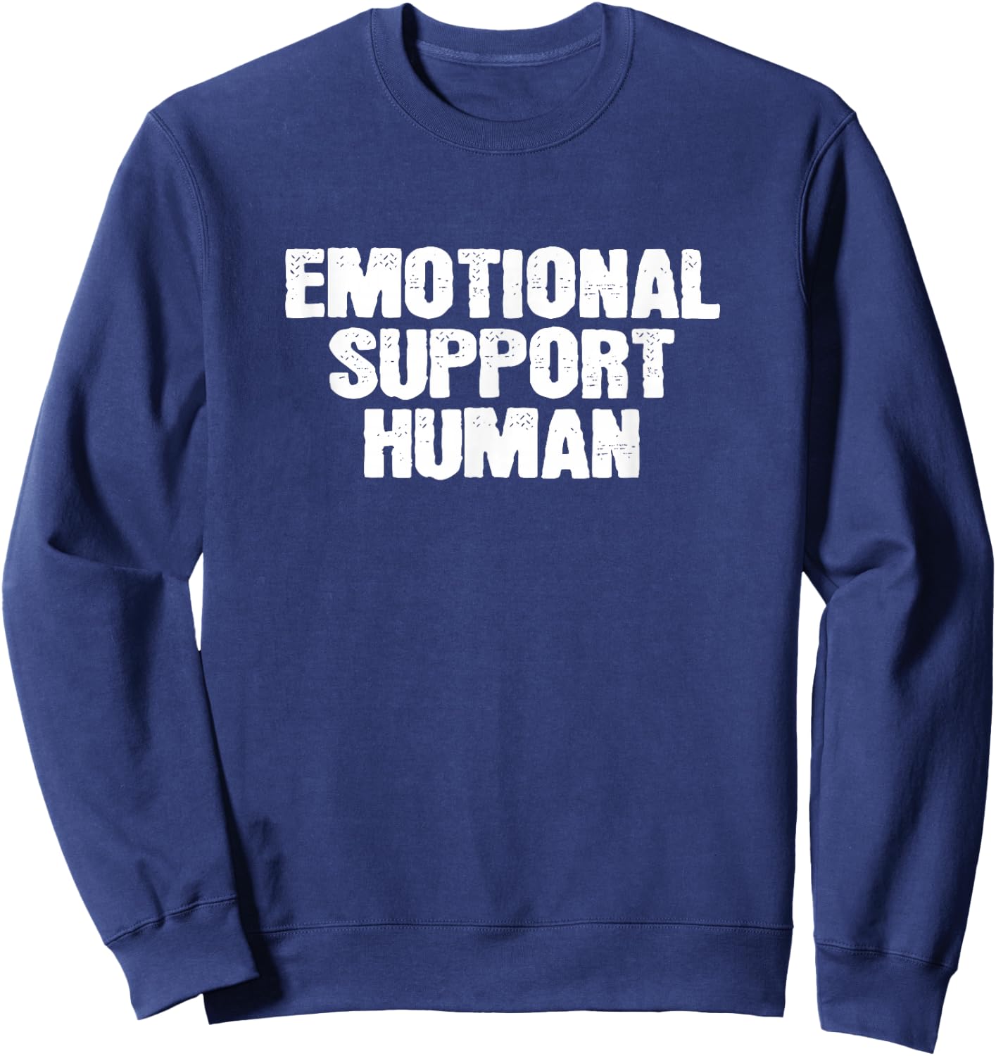 Emotional Support Person Kindness -Adults Black Cotton 65% Polyester 35% Short Sleeve Collarless Regular Fit Sweatshirt - Sweatshirt | Navy