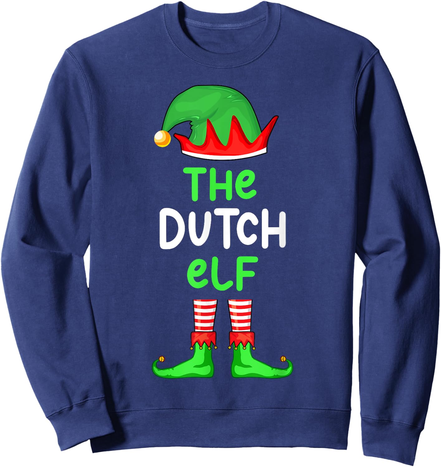 I'm The Dutch Elf Netherlands Christmas Funny Pajama Sweatshirt - Sweatshirt | Navy