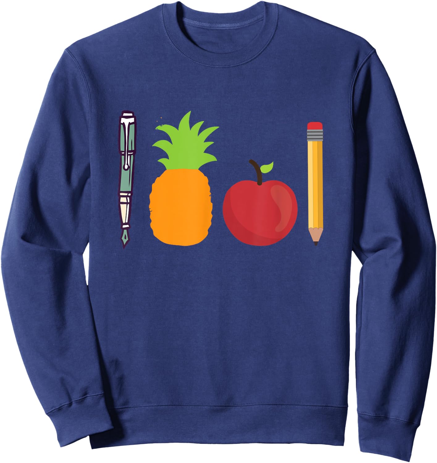 Pen Pineapple Apple Pen Funny Sweatshirt - Sweatshirt | Navy