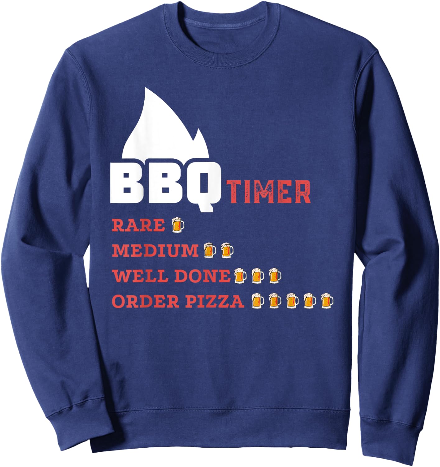 BBQ Beer Drinking Timer Funny Barbecue Pitmaster Dad Sweatshirt - Sweatshirt | Navy
