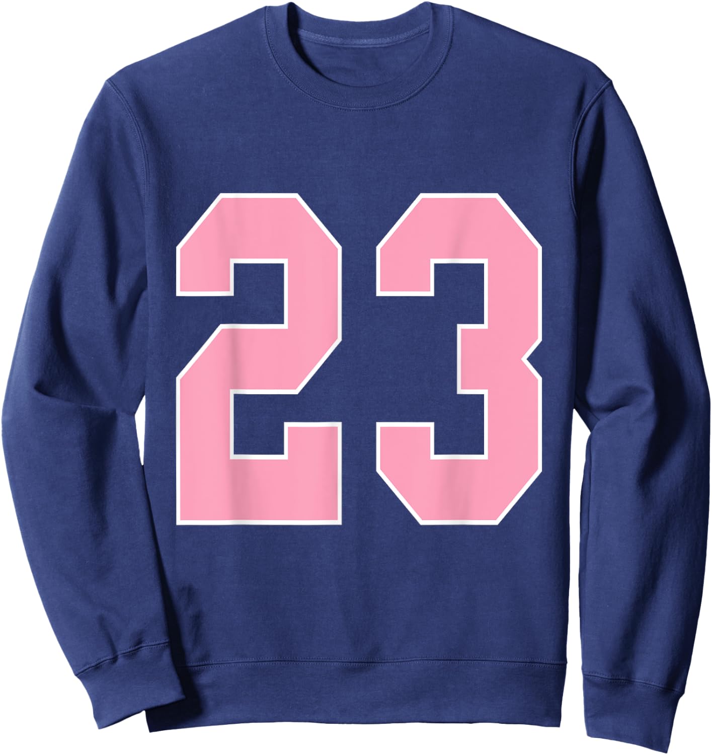 Number 23 Shirt Pink Football Basketball Breast Cancer Aware Sweatshirt - Sweatshirt | Navy