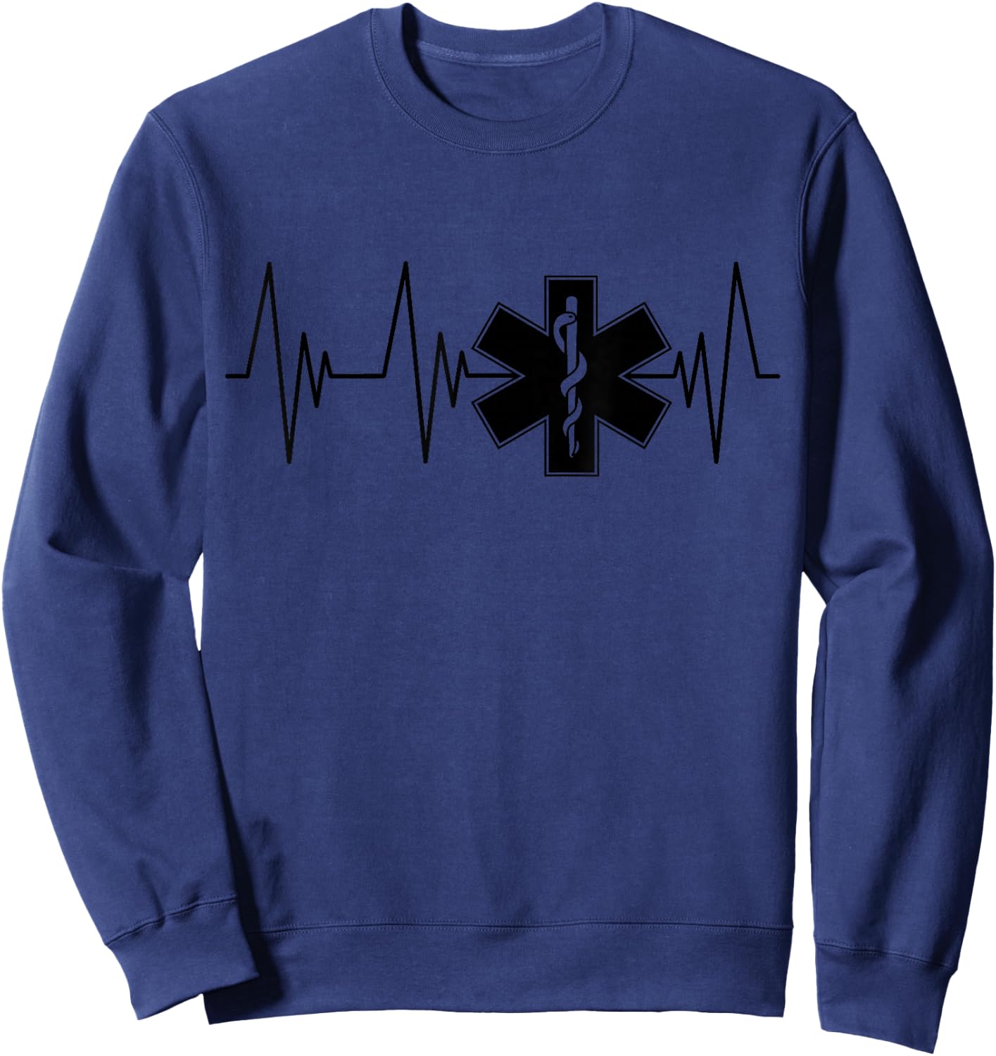 EMT Heartbeat Paramedic EMS Emergency Medical Technician Sweatshirt - Sweatshirt | Navy
