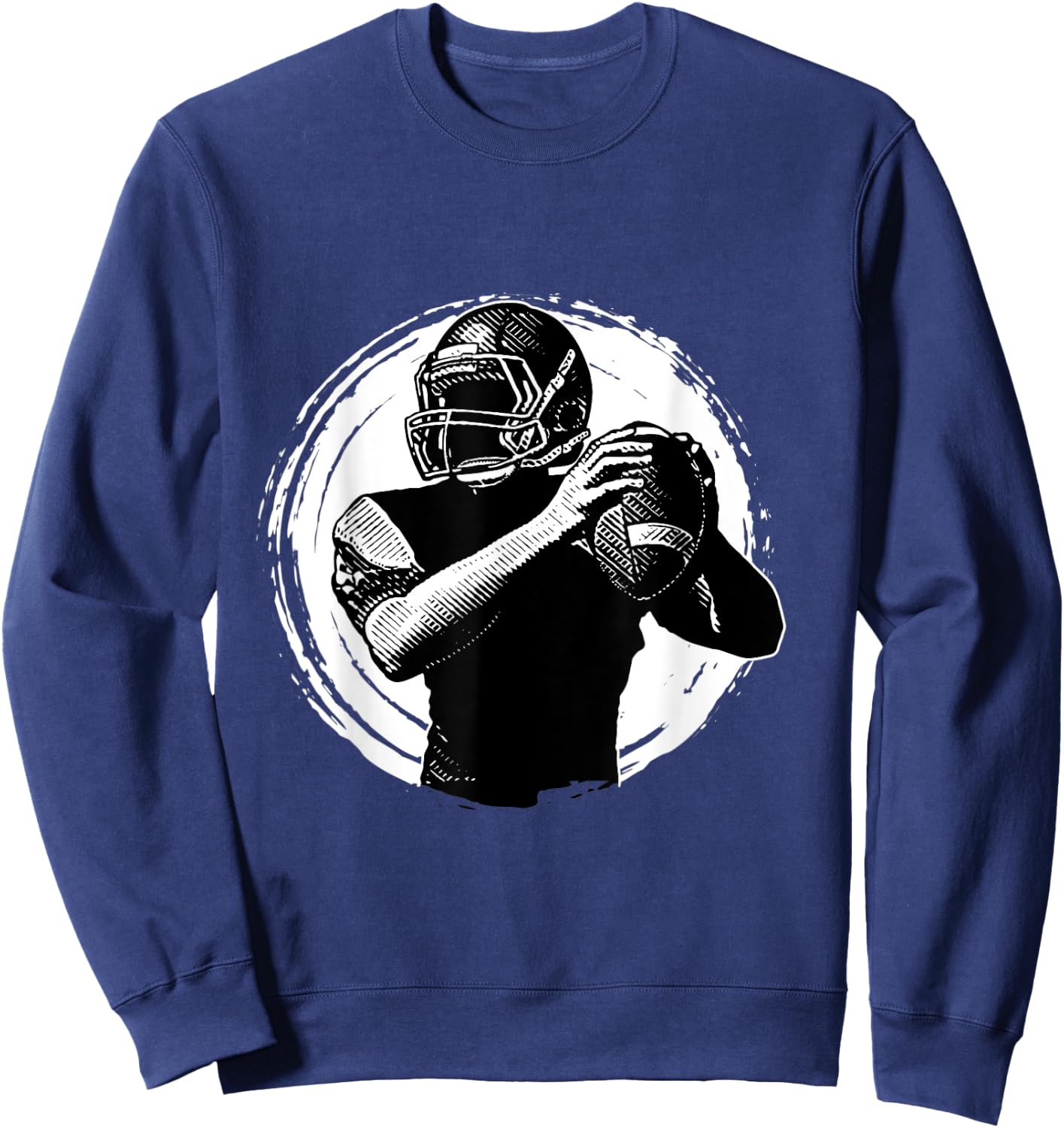 Sports American Football Player Throw Quarterback Sweatshirt - Sweatshirt | Navy