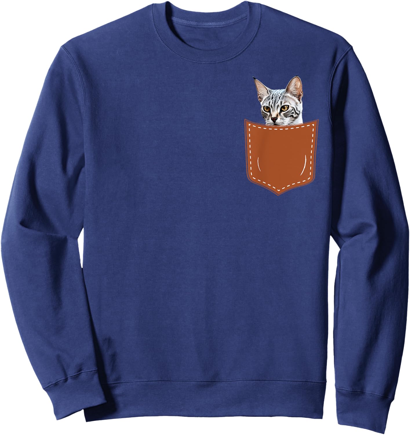 Funny Egyptian Mau Cat in My Pocket,Egyptian Mau Lover Owner Women Kids Sweatshirt - Sweatshirt | Navy