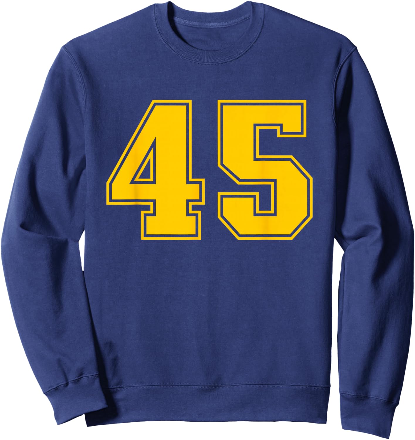 Number #45 Yellow Sport Number Sweatshirt - Sweatshirt | Navy