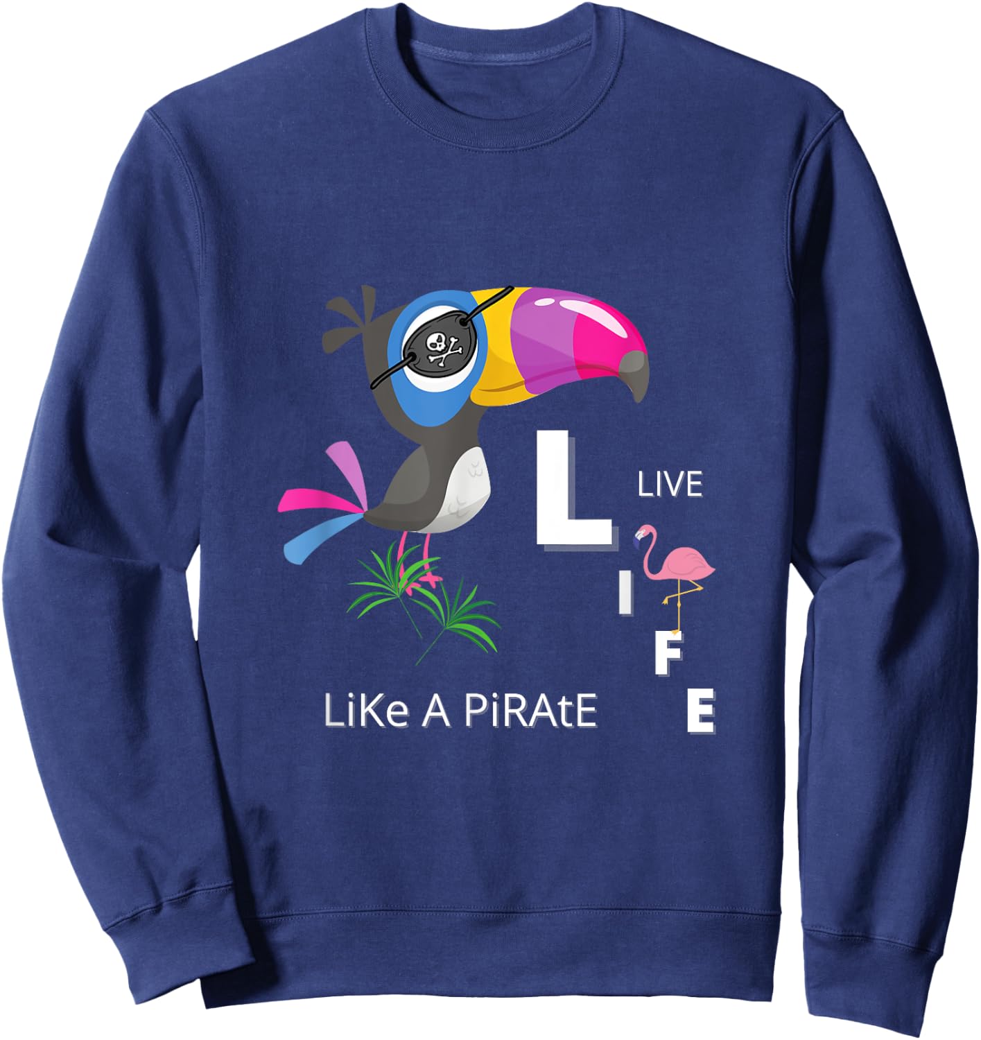 Tropical Bird | Pirate Sweatshirt - Sweatshirt | Navy
