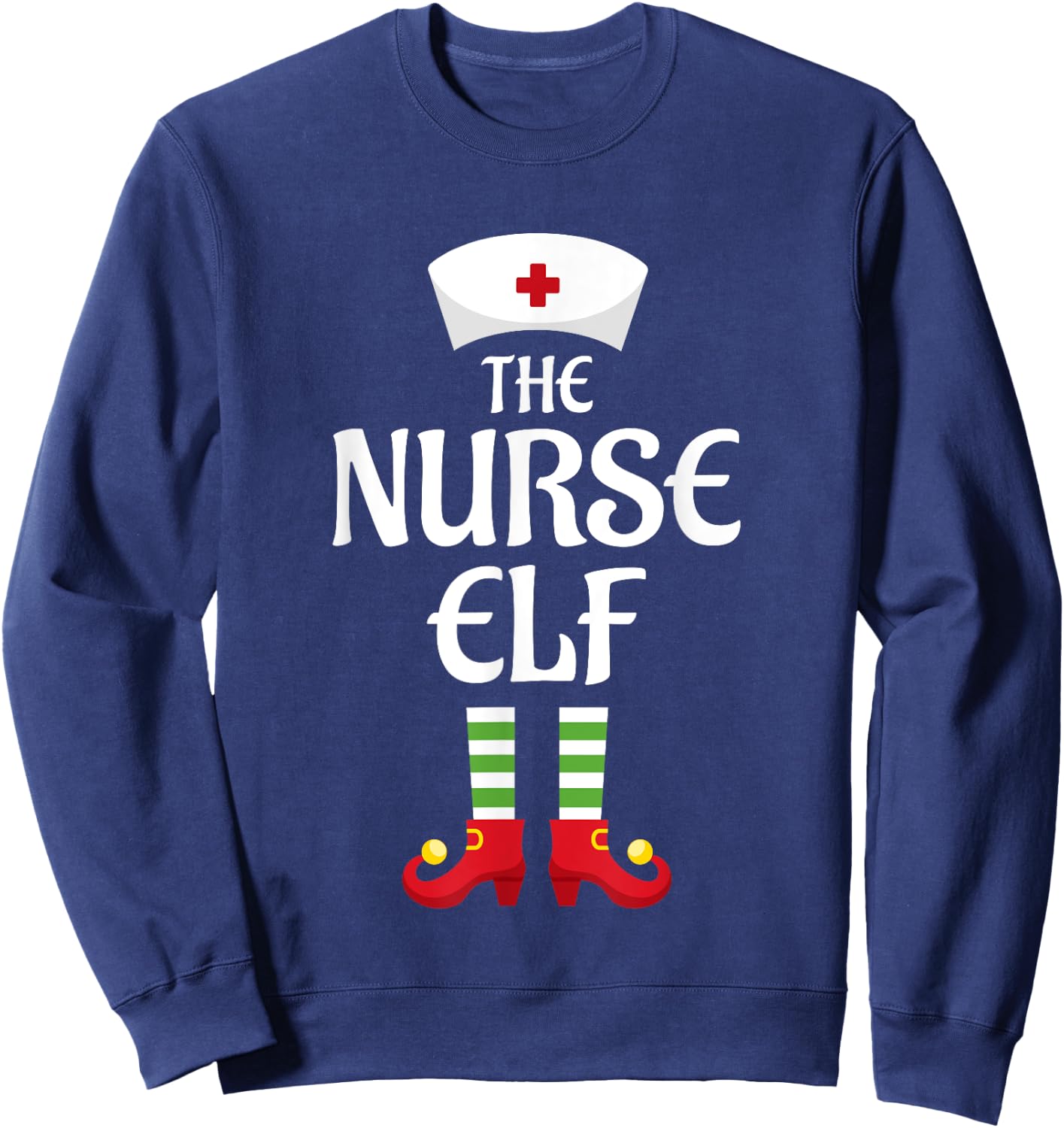 Nurse Elf Family Matching Group Christmas Sweatshirt - Sweatshirt | Navy