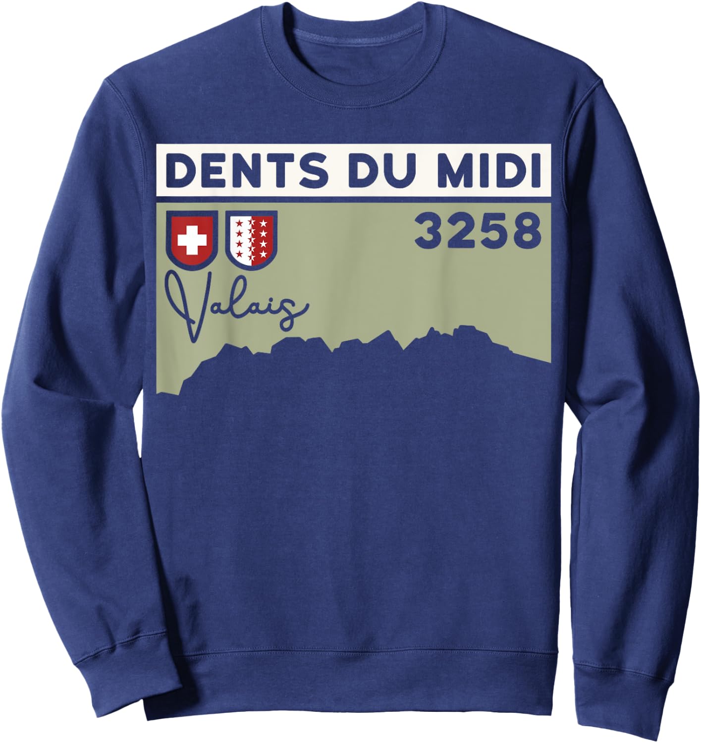 Mount Dents du Midi Hike Climbing Valais Swiss Hiking Gifts Sweatshirt - Sweatshirt | Navy