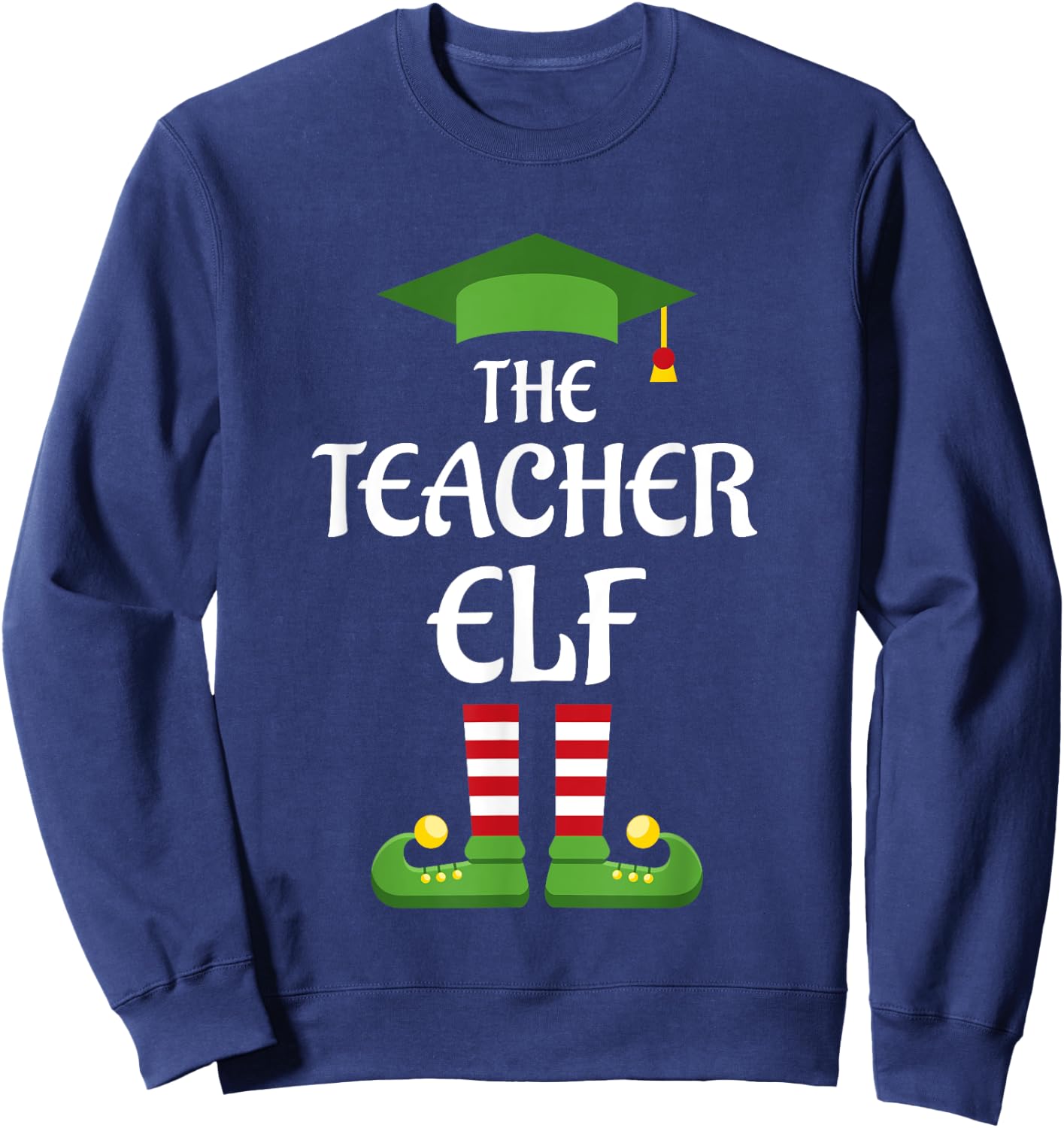Teacher Elf Family Matching Group Christmas Women Sweatshirt - Sweatshirt | Navy