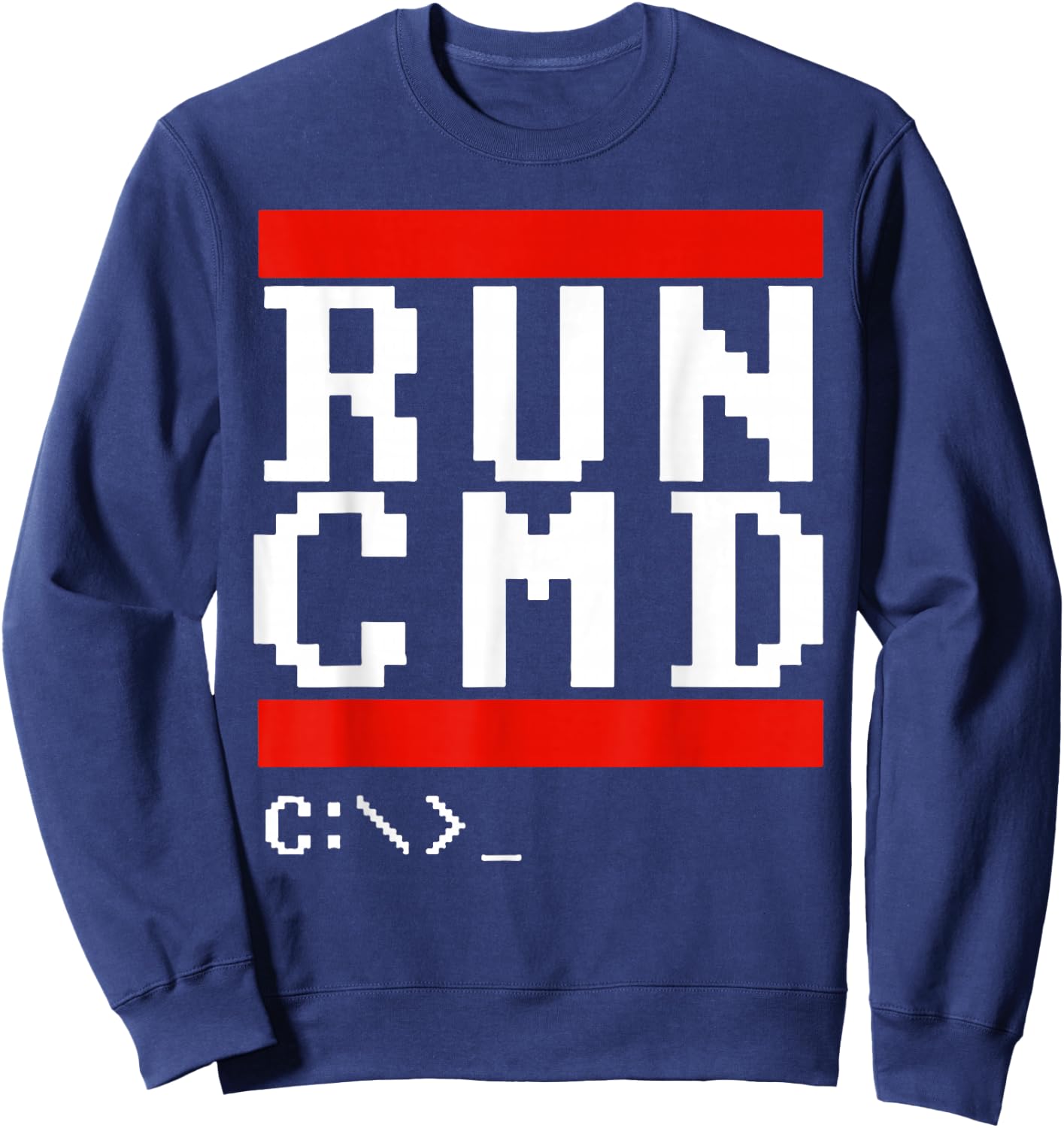 Run CMD Funny Programmer Coding Sweatshirt - Sweatshirt | Navy