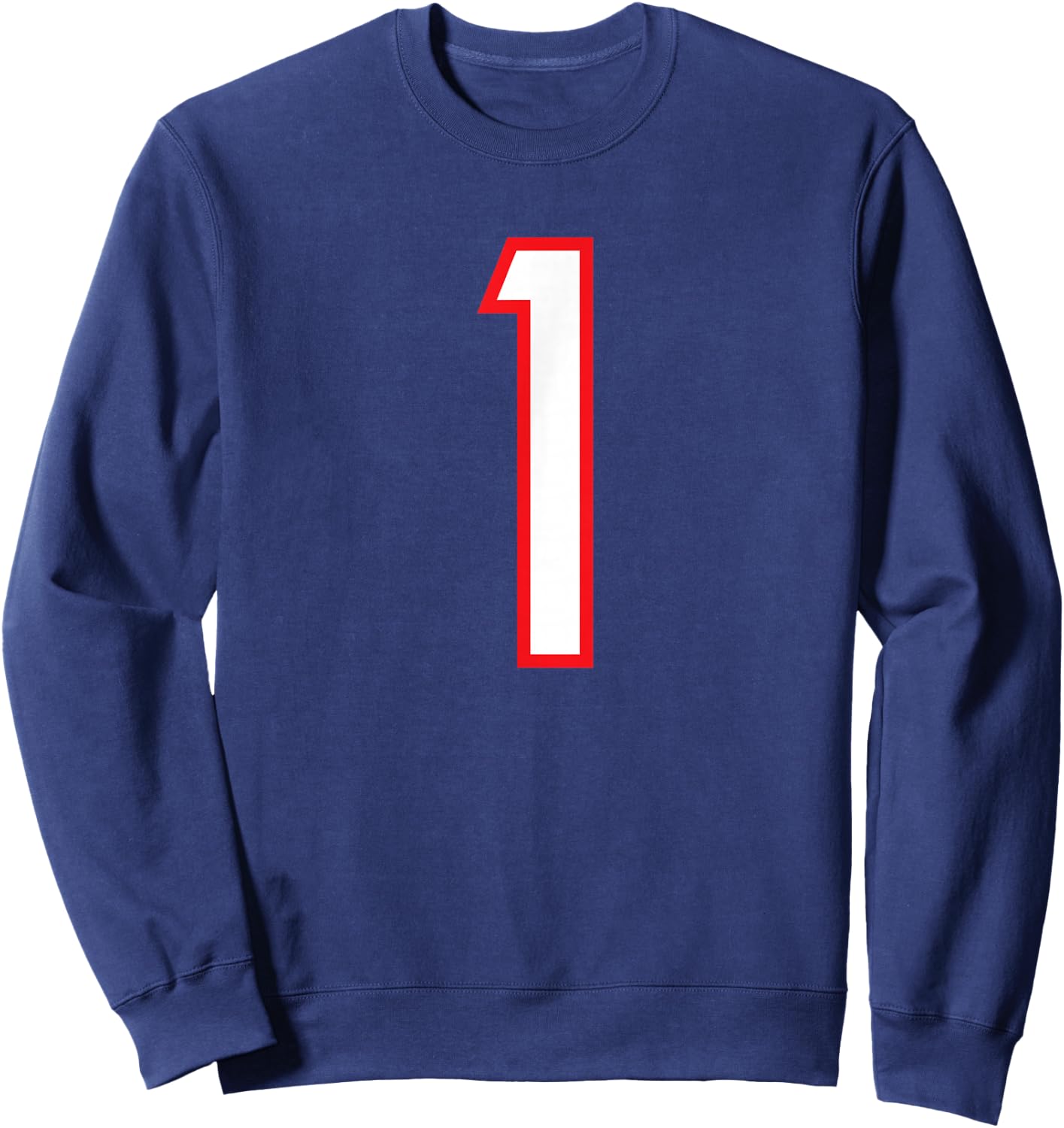 1 Sport White Red Number Sweatshirt - Sweatshirt | Navy