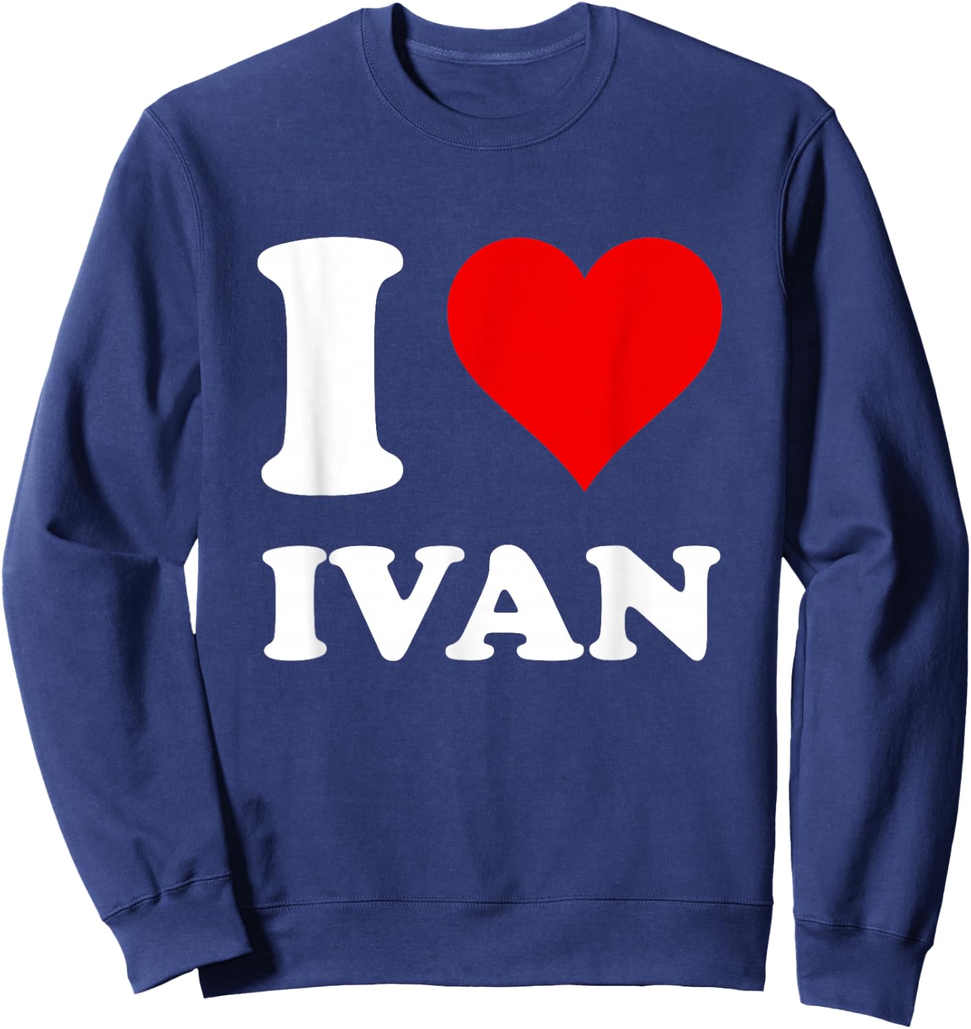 I Heart Ivan Women's Black I Love Ivan Modern Letter Print Sweatshirt - Sweatshirt | Navy