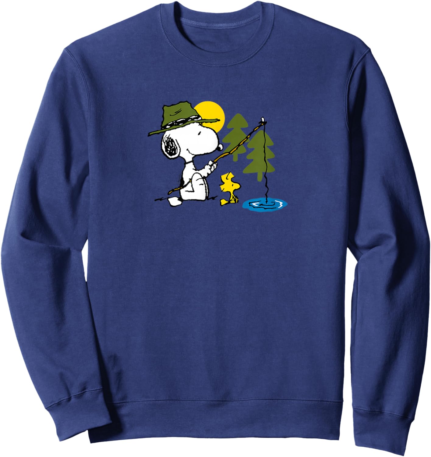 Peanuts - Snoopy Woodstock Fishing Sweatshirt - Sweatshirt | Navy