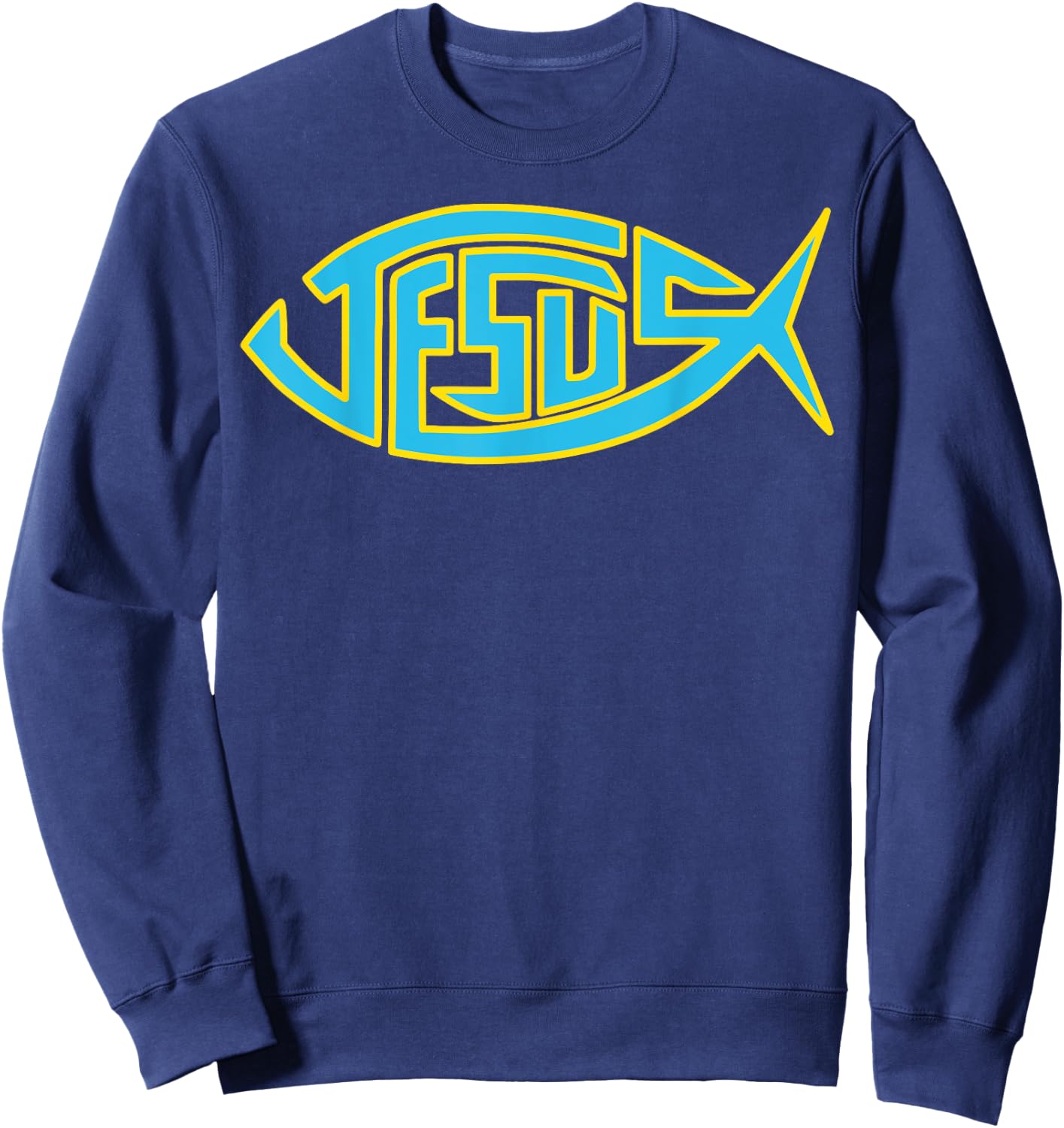 Jesus Fish - Ichthys Symbol - Christian Design For Teen Sweatshirt - Sweatshirt | Navy