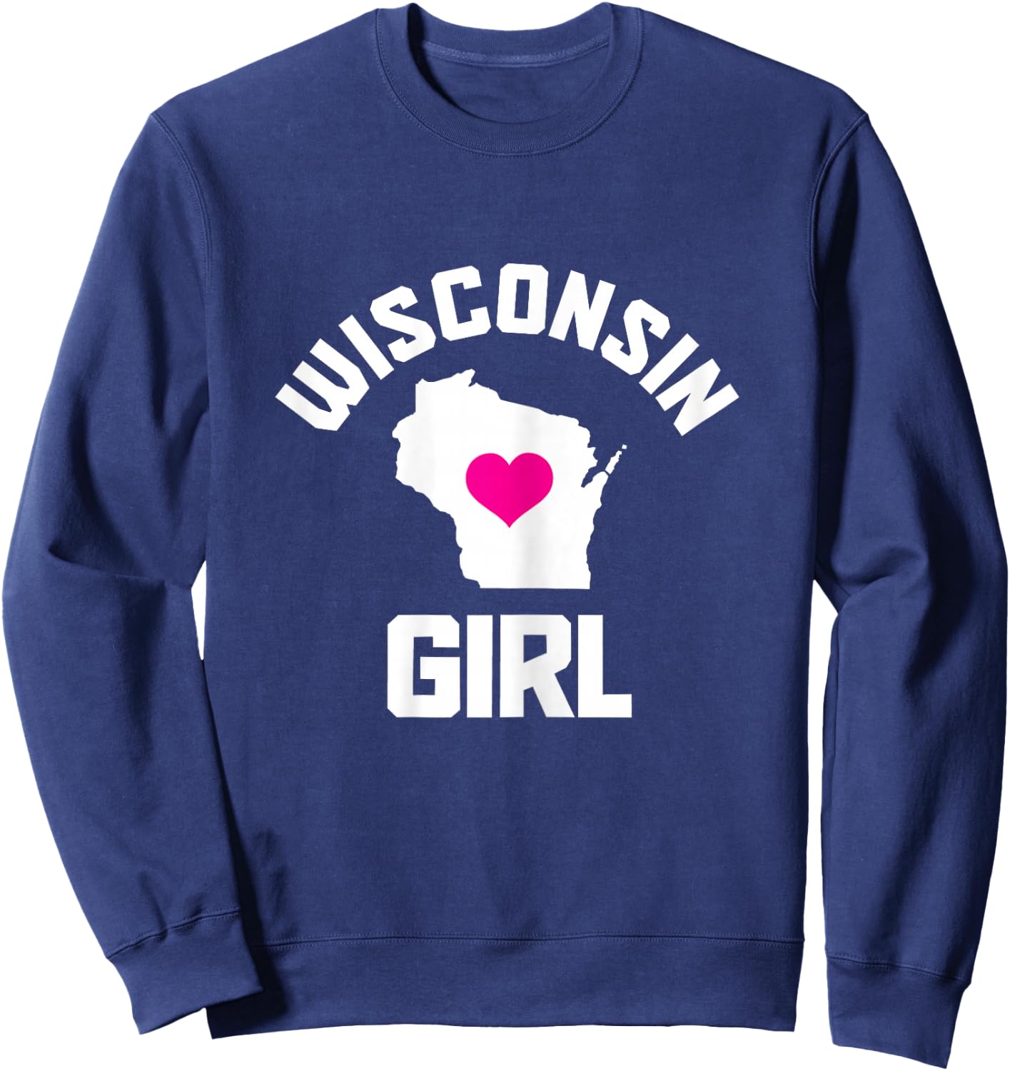State of Wisconsin Heart Pride Vintage Girls Sweatshirt - Sweatshirt | Navy