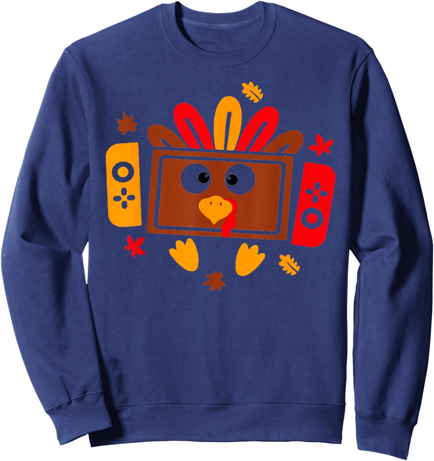 Video Games Thanksgiving Turkey Gamer Gaming Boys Kids Teens Sweatshirt - Sweatshirt | Navy