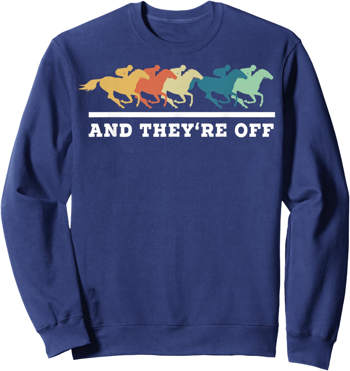 Funny Horse Racing Jockey Racer Derby Rider Track Race Sweatshirt - Sweatshirt | Navy