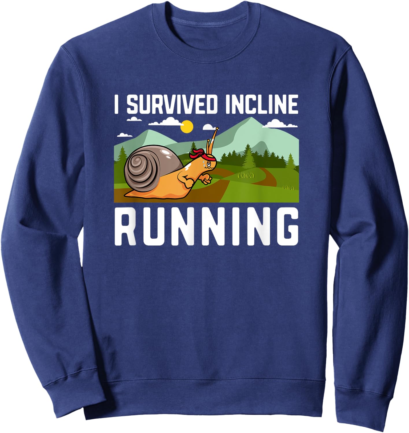 Incline Runners Treadmill Fitness Muscle Workout Hill Sprint Sweatshirt - Sweatshirt | Navy
