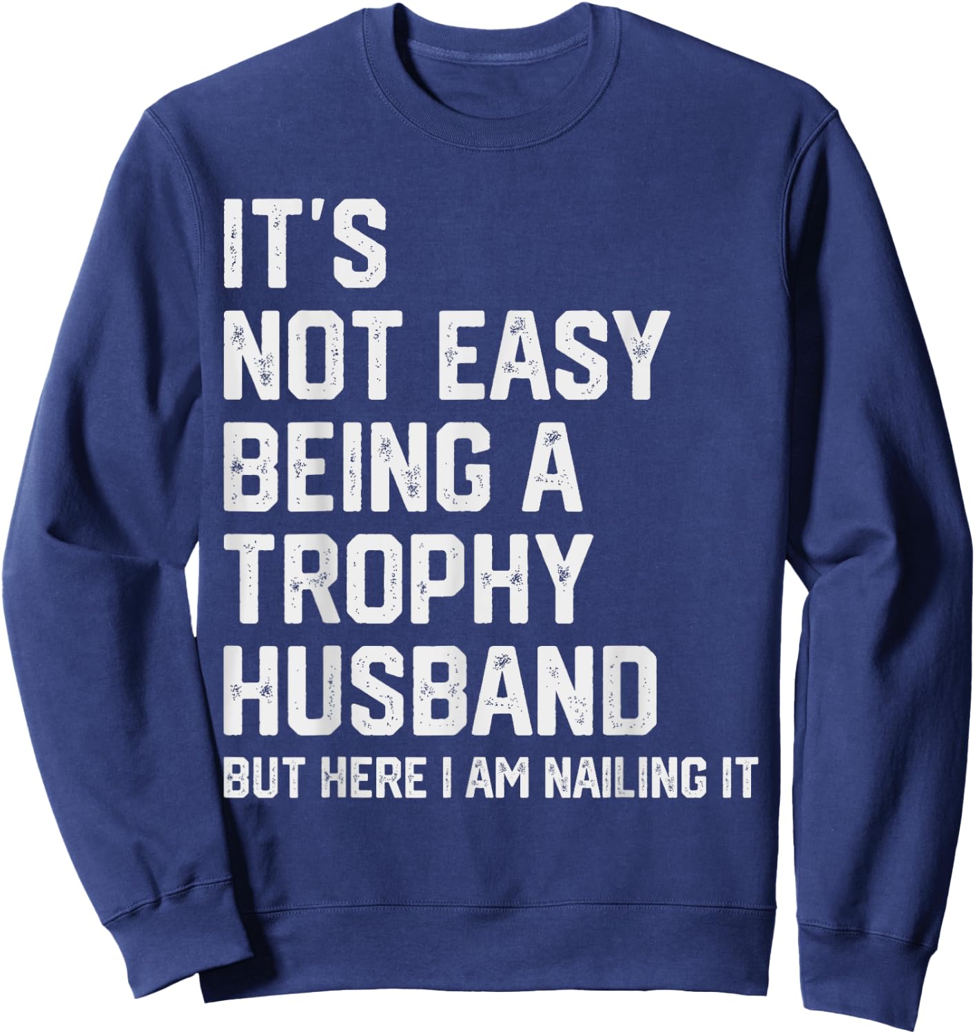 Funny Husband Wife Marriage Anniversary - Men's Vintage Humorous Modern - Black - Small - Short Sleeve Sweatshirt - Sweatshirt | Navy