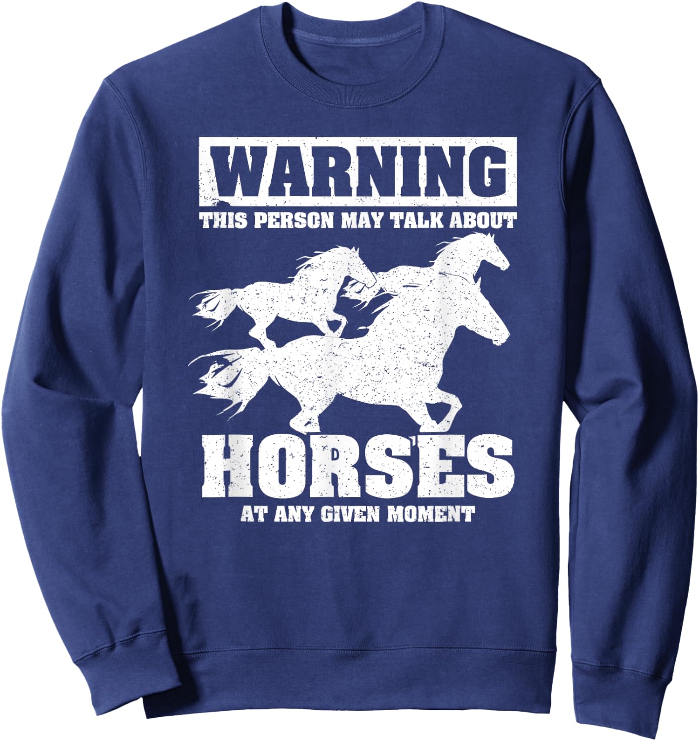Warning This Person May Talk About Horses AAny Given Moment Sweatshirt - Sweatshirt | Navy