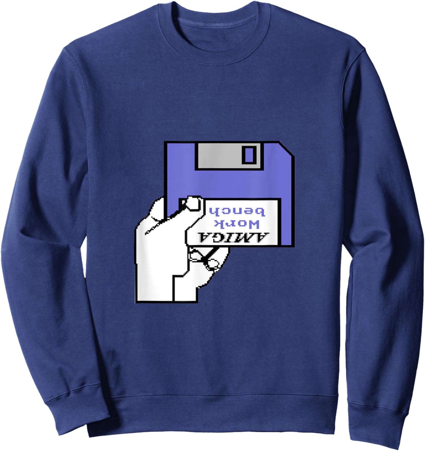 Amiga Workbench Floppy Insert Retro Computer Sweatshirt - Sweatshirt | Navy