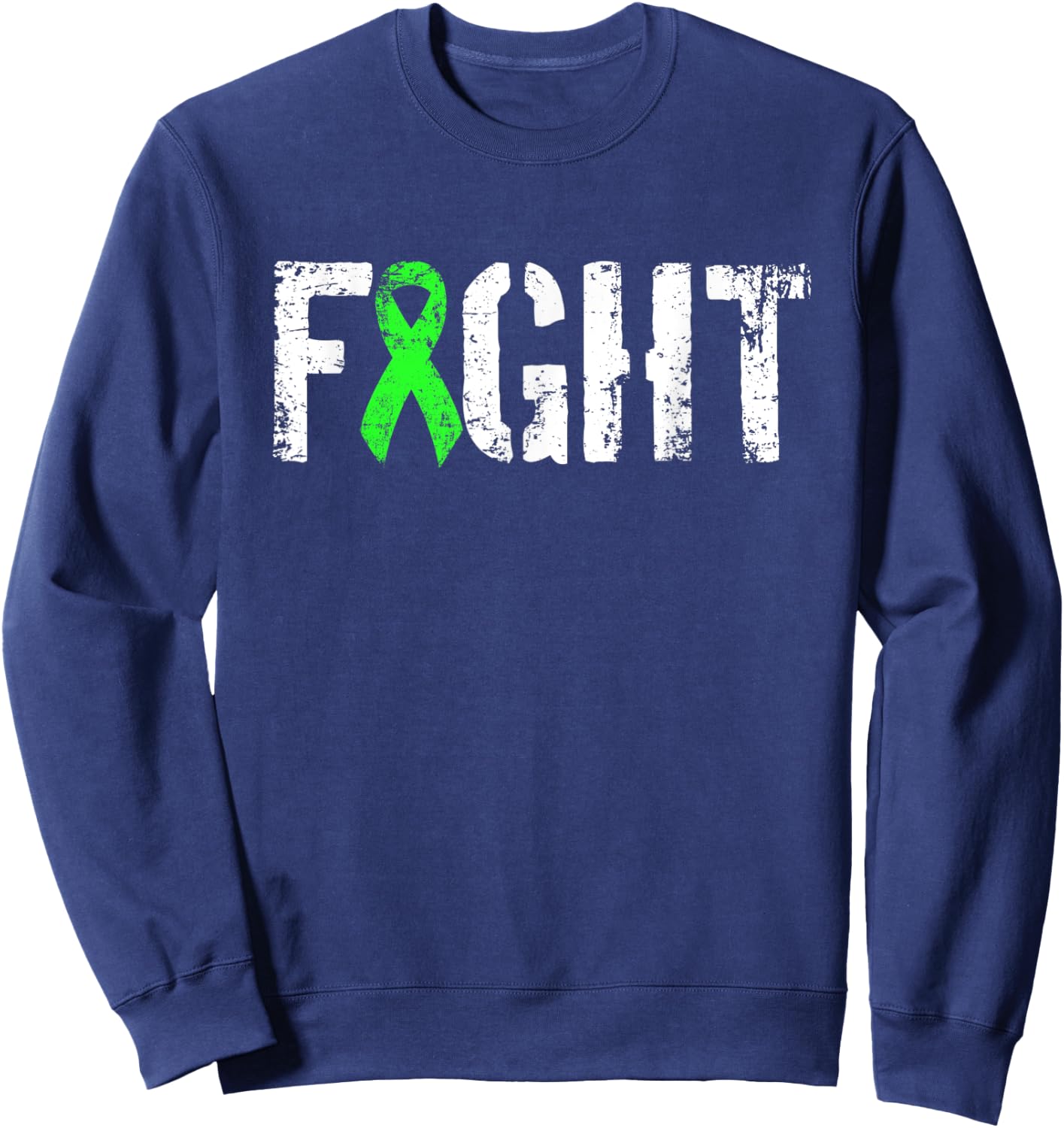 Fight Liver Cancer - Military Style Green Awareness Ribbon Sweatshirt - Sweatshirt | Navy