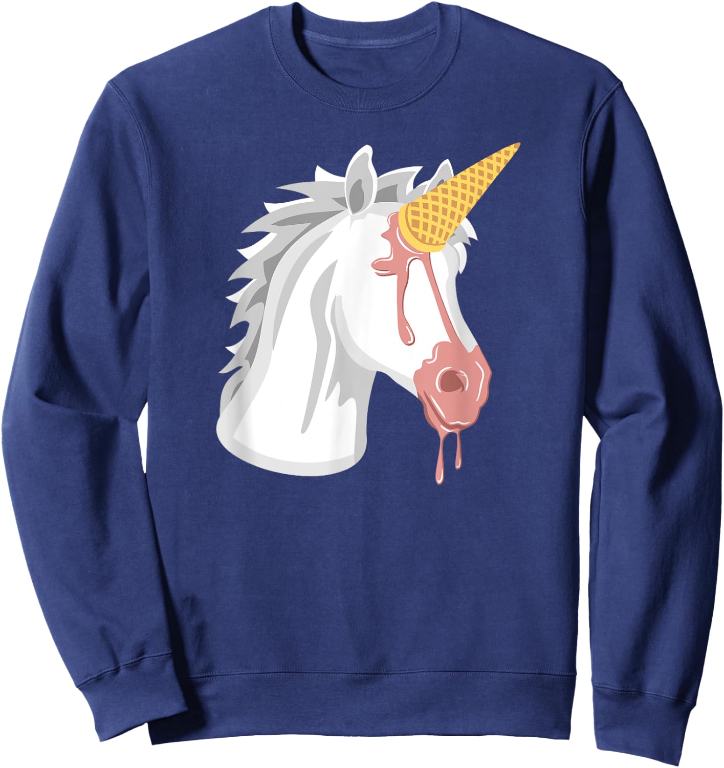 Ice Cream Cone Funny Unicorn Clothing Women Girls Sweatshirt - Sweatshirt | Navy