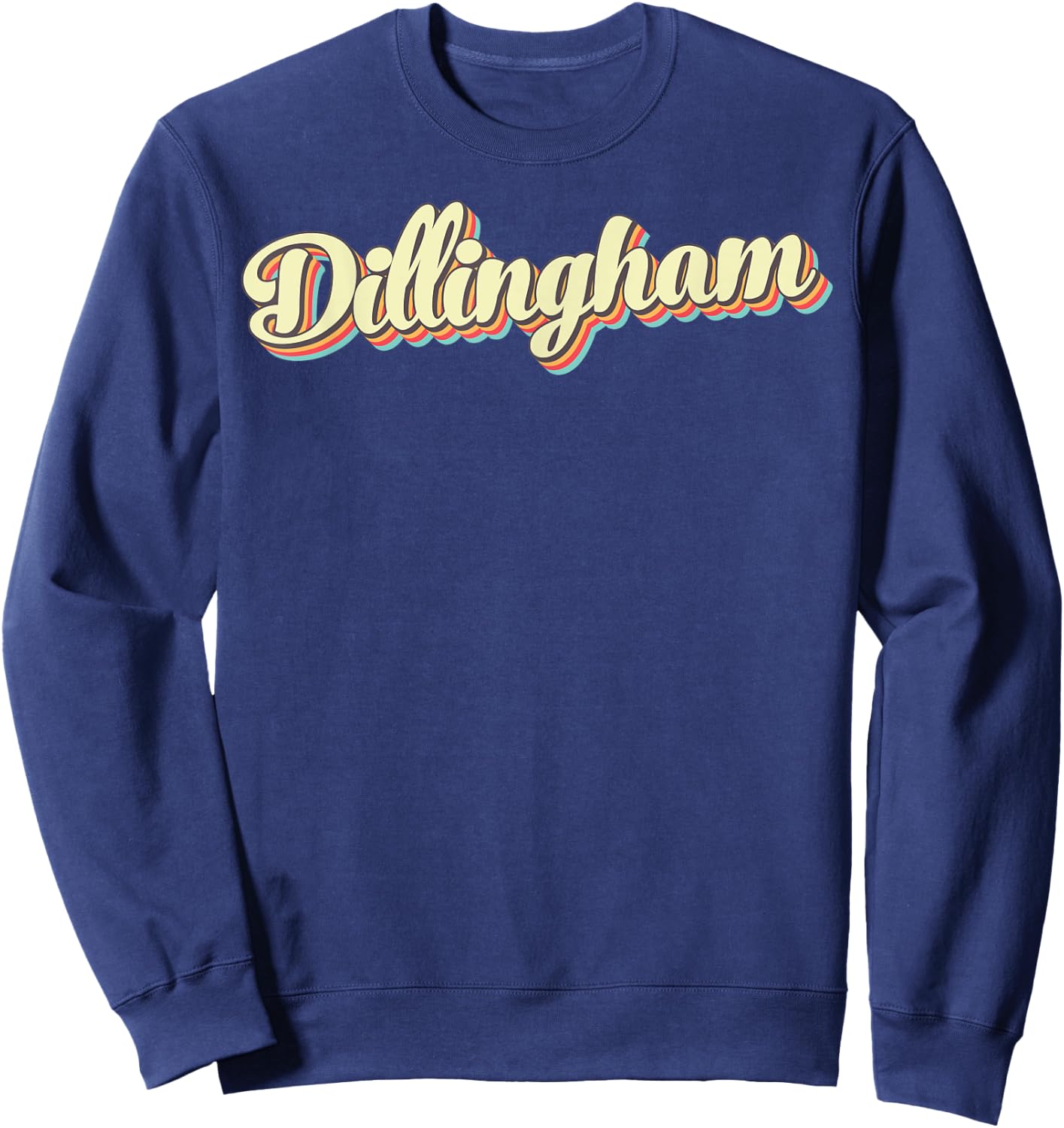 Dillingham Retro Art Baseball Font Vintage Sweatshirt - Sweatshirt | Navy
