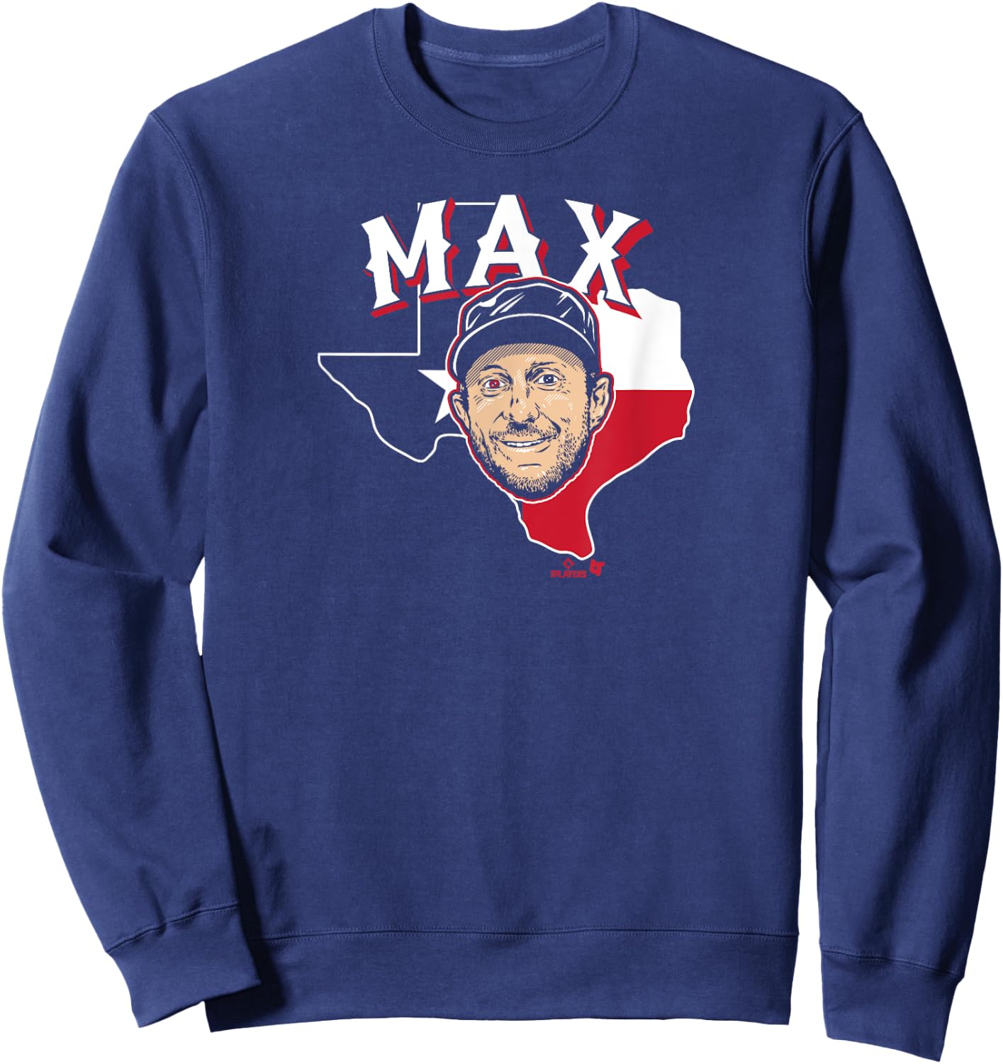 Max Scherzer: The Eyes of Texas - Texas Baseball Sweatshirt - Sweatshirt | Navy
