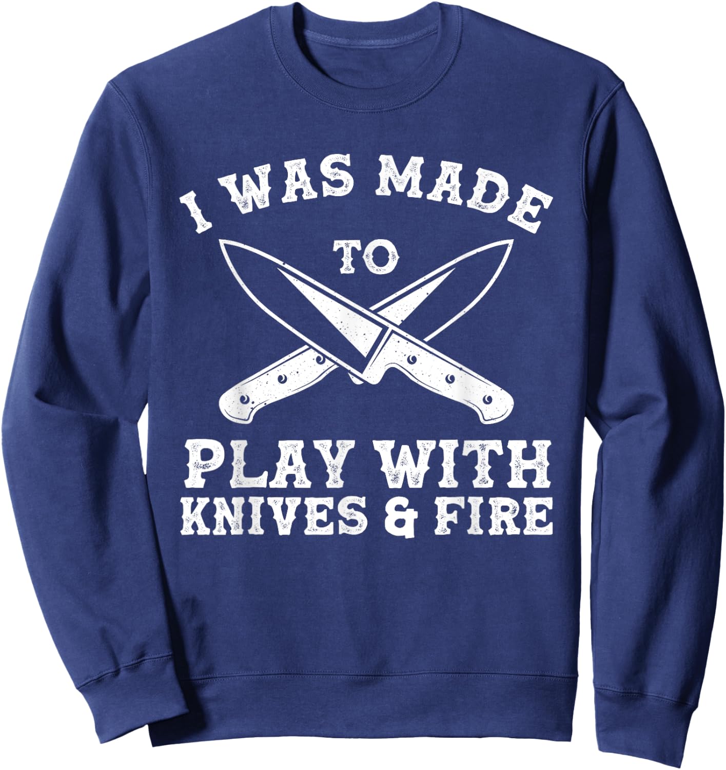 Funny Chef Art Women Knife Kitchen Apparel Chef Sweatshirt - Sweatshirt | Navy