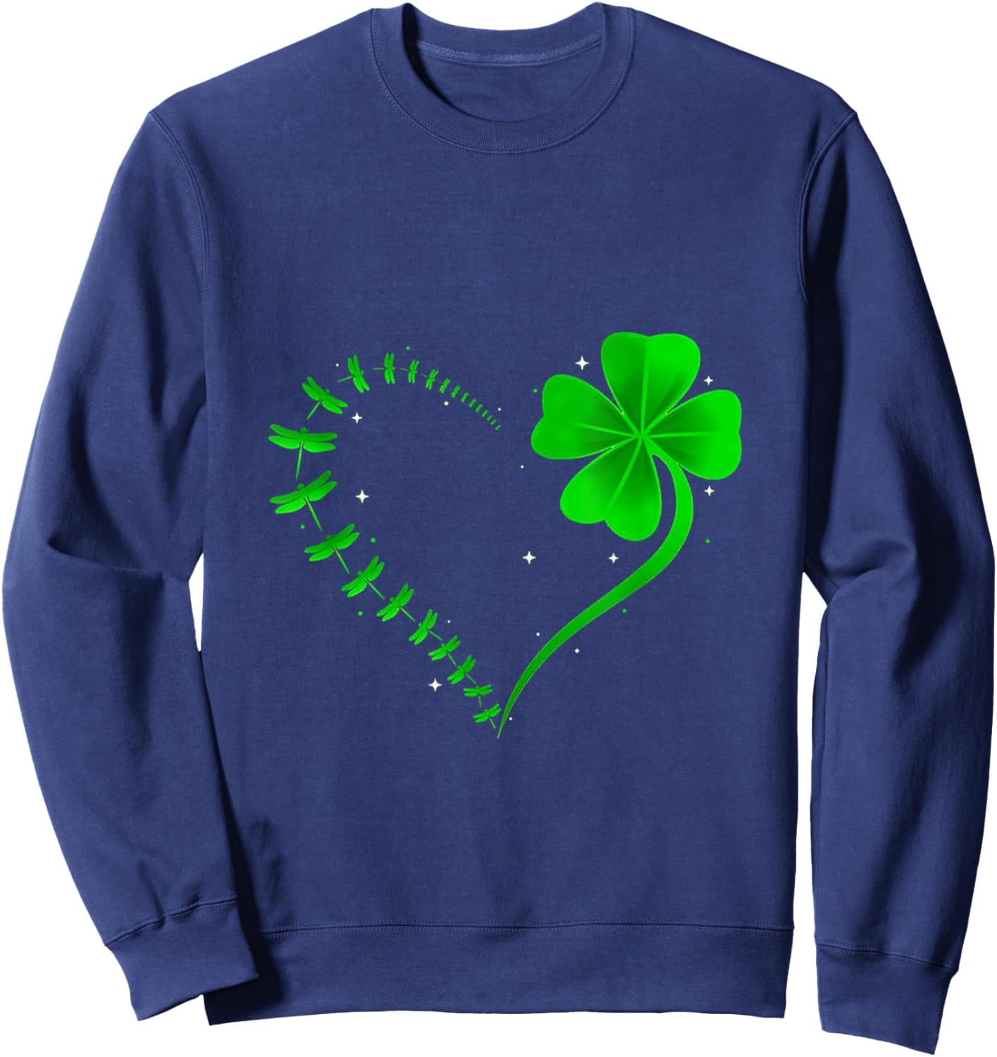 Dragonfly Heart Irish Shamrock Heart Sweatshirt - Sweatshirt | Navy