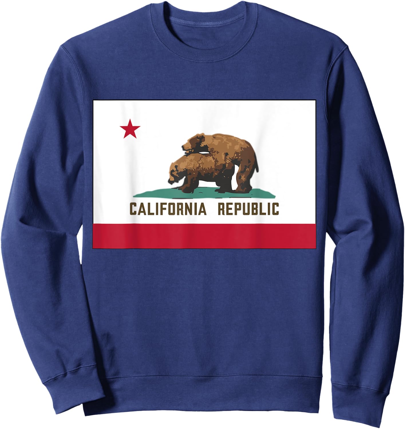California Republic Funny Humping Grizzly Bears CA State Map Sweatshirt - Sweatshirt | Navy