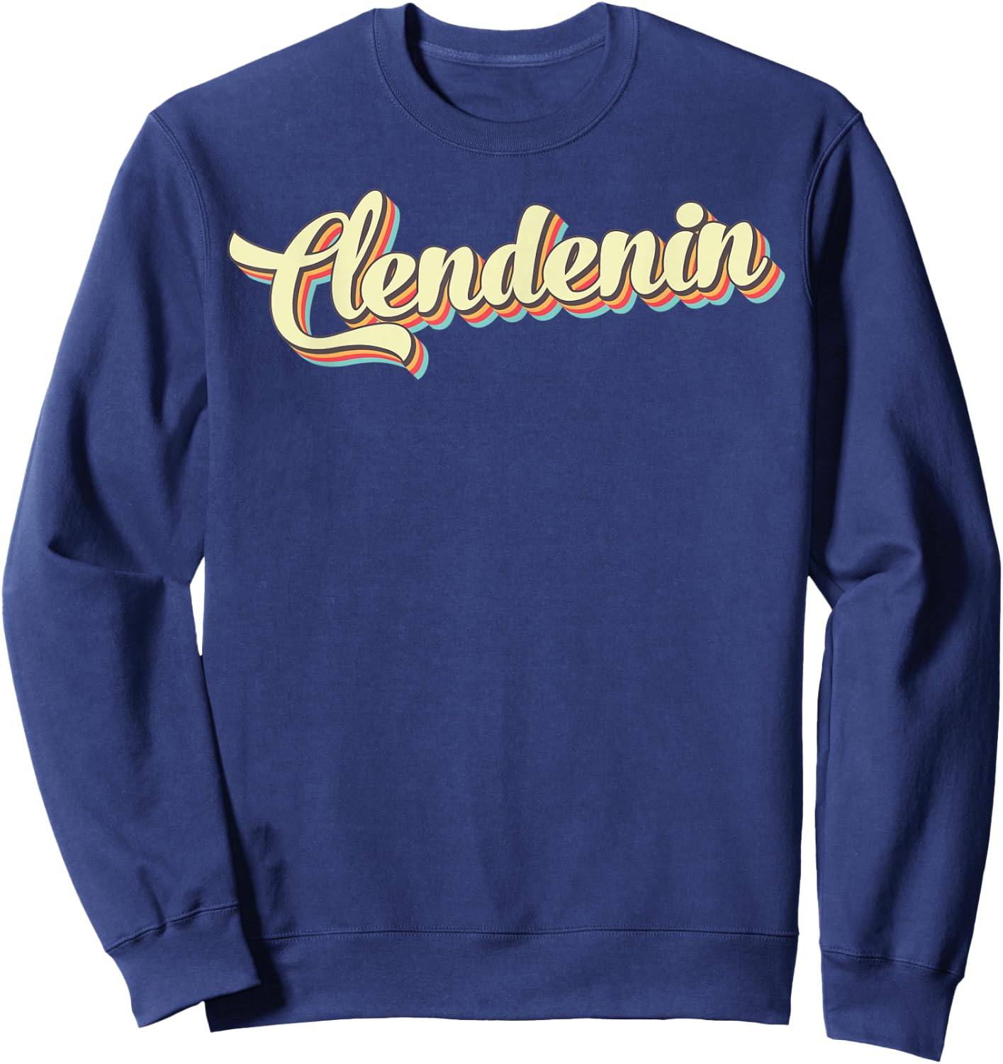 Clendenin Retro Art Baseball Font Vintage Sweatshirt - Sweatshirt | Navy