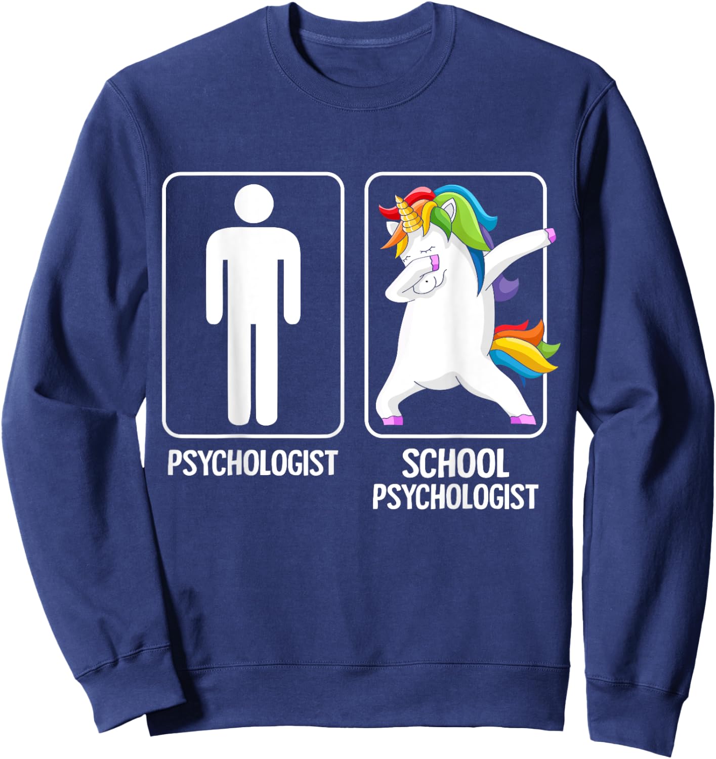 Unicorn Psychologist School Psychology Back To School Sweatshirt - Sweatshirt | Navy