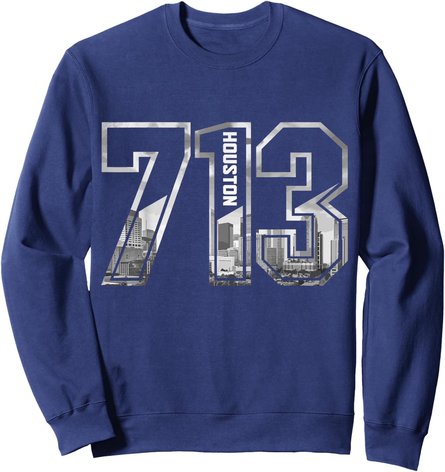 Houston Texas 713 Area Code Pride Vintage Sweatshirt - Sweatshirt | Navy