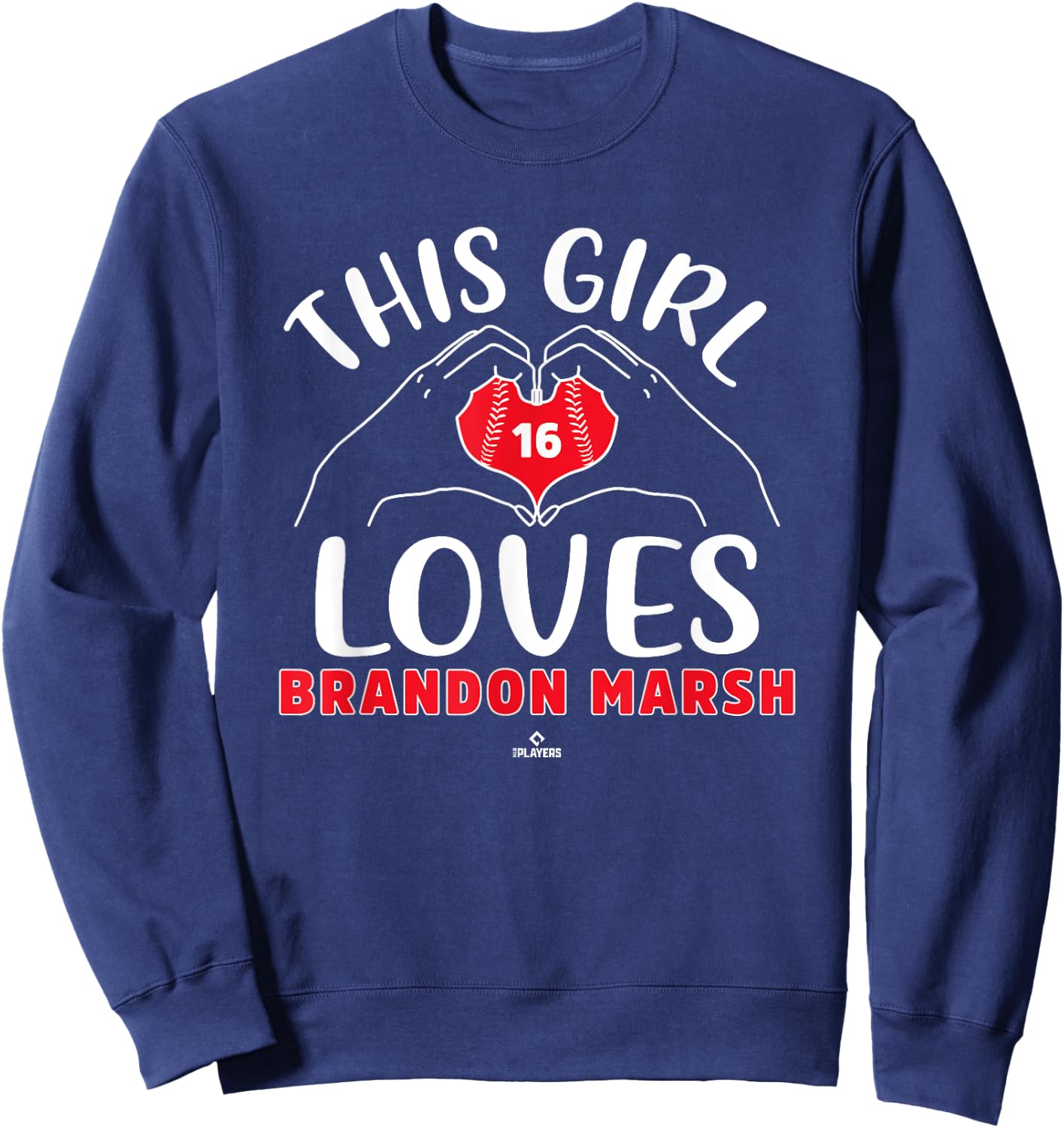 This Girl Loves Brandon Marsh Philadelphia MLBPA Sweatshirt - Sweatshirt | Navy