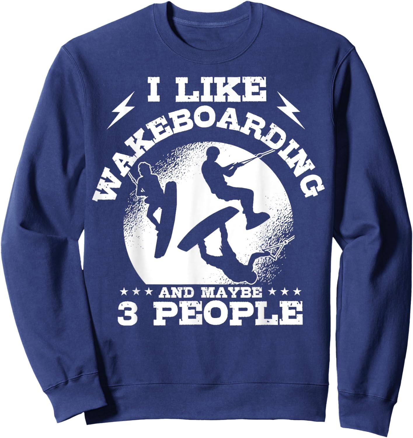 Wakeboarding Introverted Waterskiing Wakeboarder Water Sport Sweatshirt - Sweatshirt | Navy