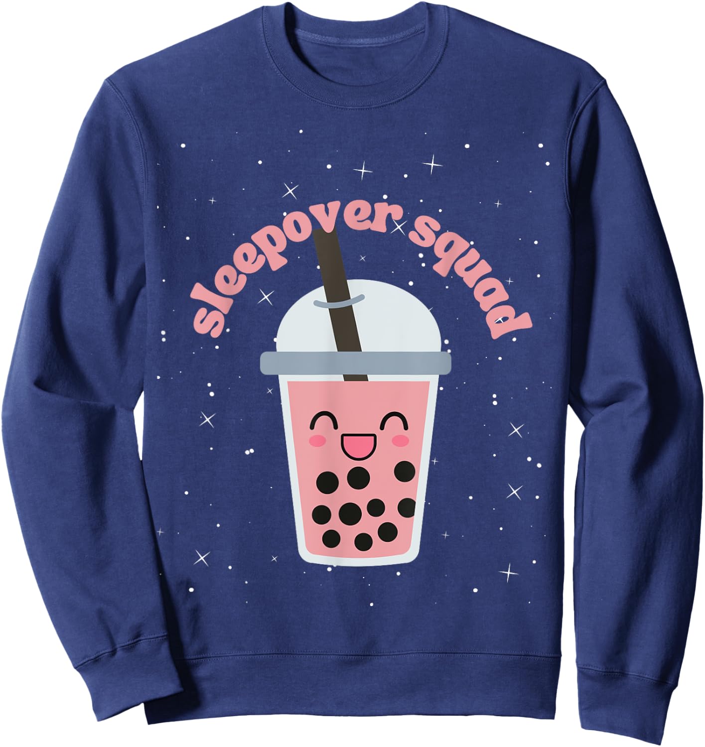 Slumber Party Squad Boba Bubble Tea Sleepover Kit Spa Party Sweatshirt - Sweatshirt | Navy