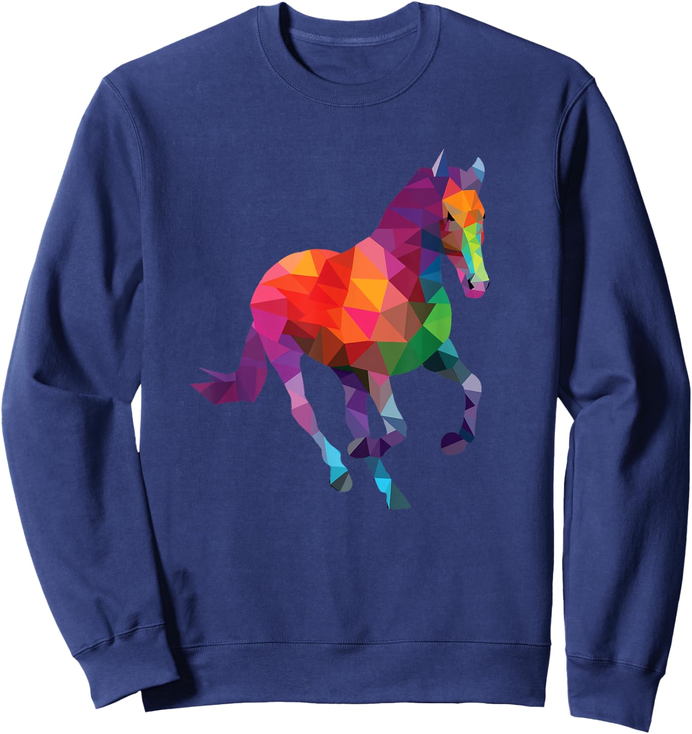 Geometric Horse - Horseman Horses Equestrian Riding Lover Sweatshirt - Sweatshirt | Navy