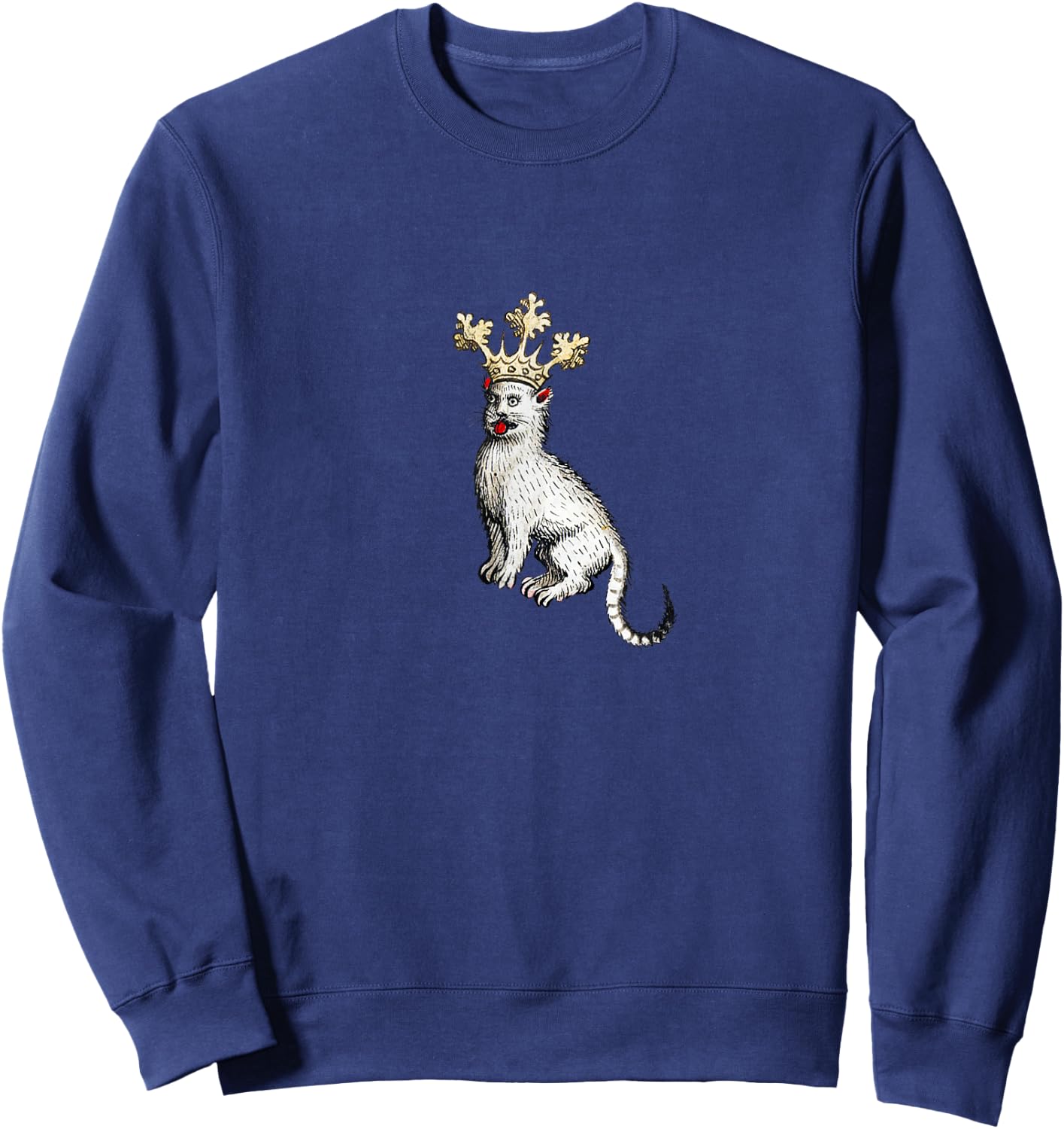 Weird Medieval Cat King Sweatshirt - Sweatshirt | Navy
