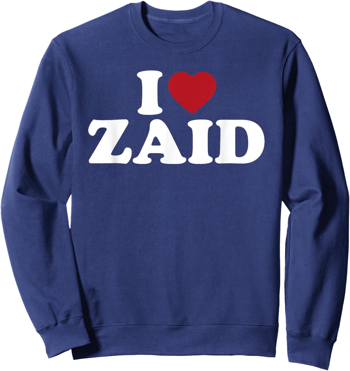 I Love Zaid, I Heart Zaid Red Heart Sweatshirt - Sweatshirt | Navy