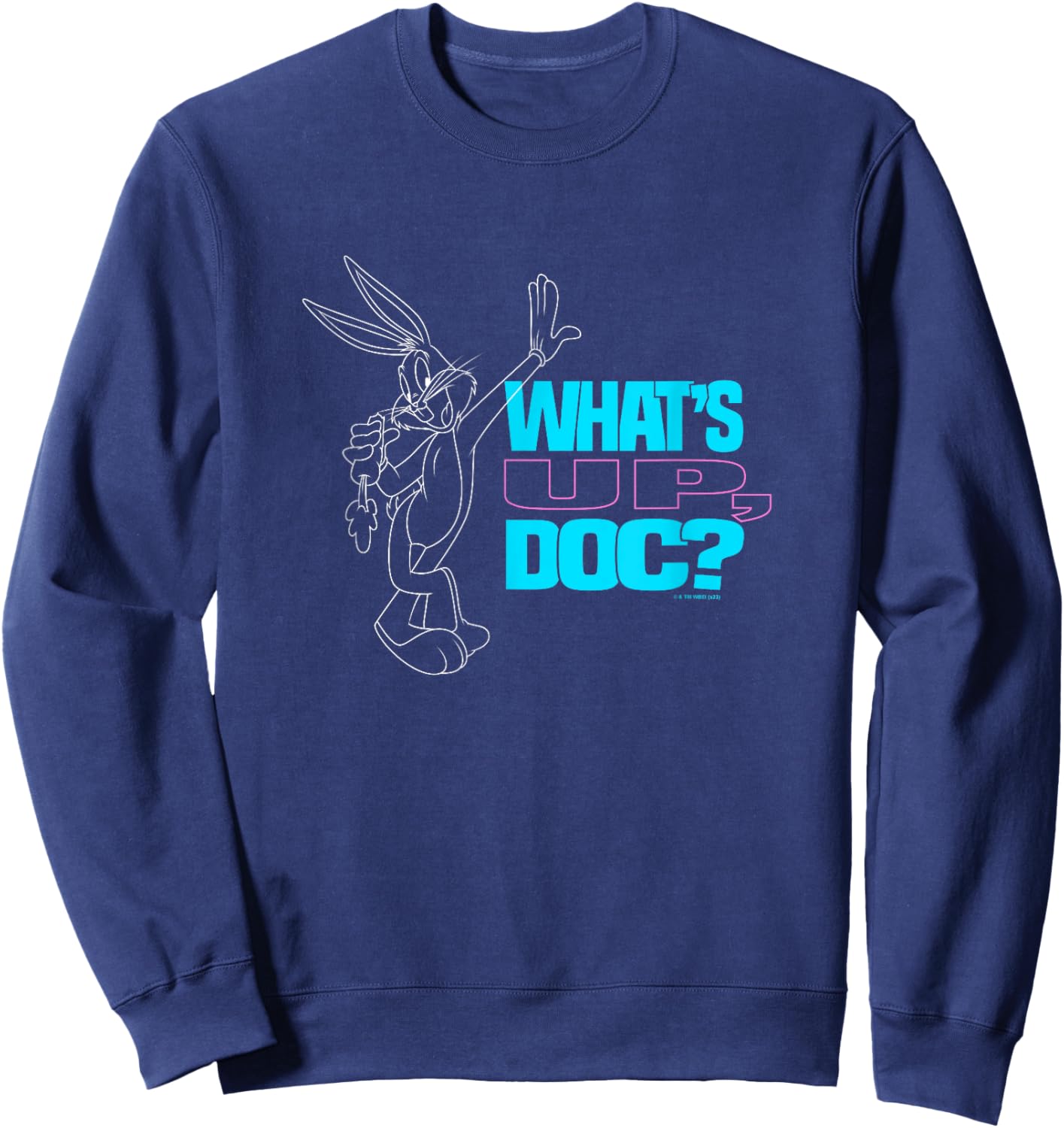 Looney Tunes What's Up Doc? Bugs Bunny Outline Sweatshirt - Sweatshirt | Navy