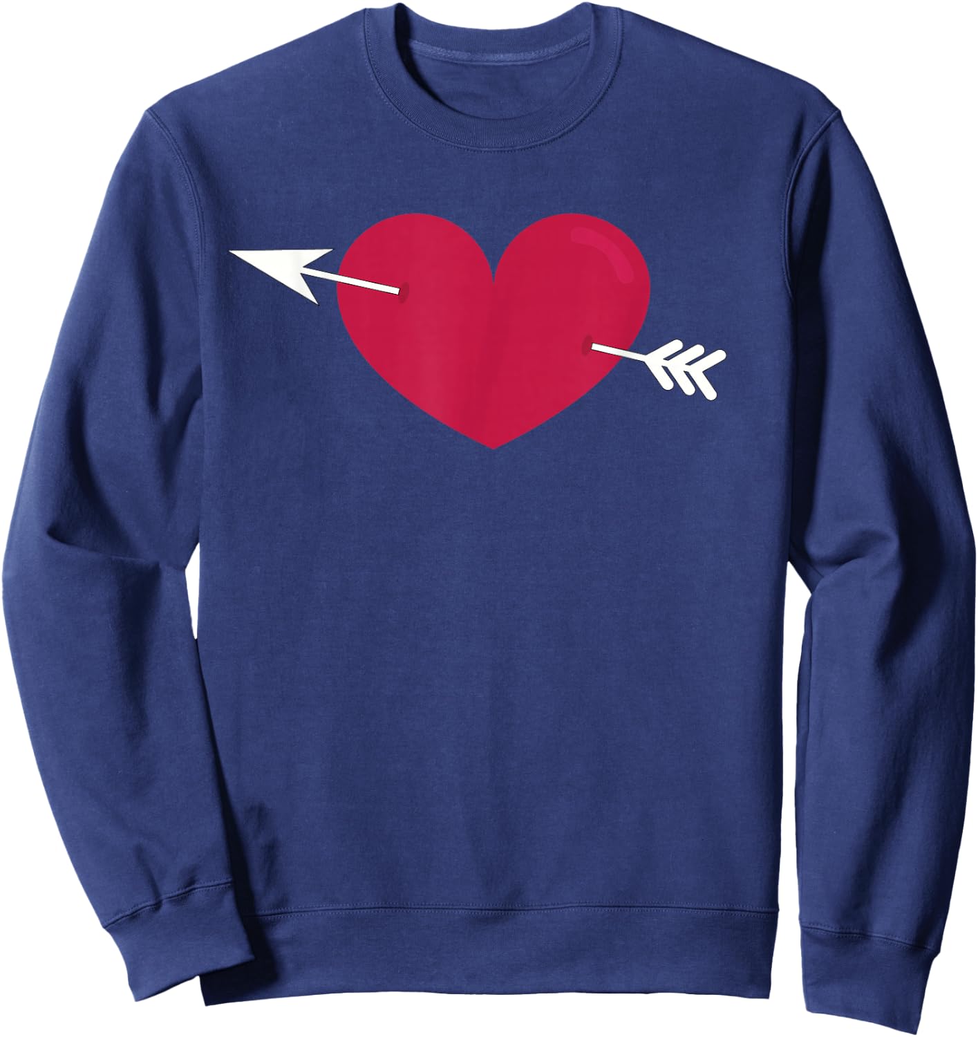 Lovestruck Symbol Cupid's Arrow and Heart Struck with Love Sweatshirt - Sweatshirt | Navy