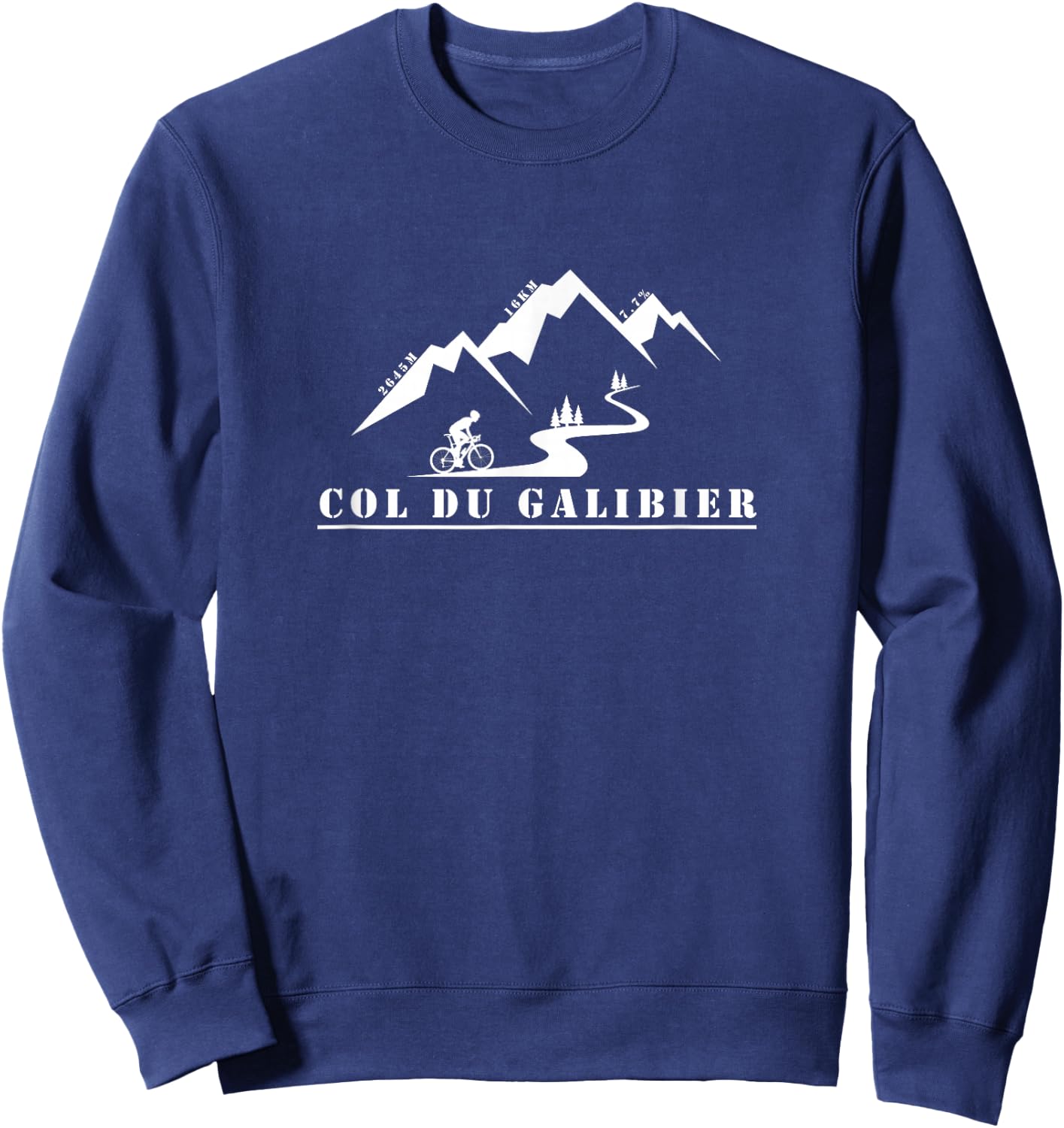 Col du Galibier, bicycle, France, Alps, cycling Sweatshirt - Sweatshirt | Navy