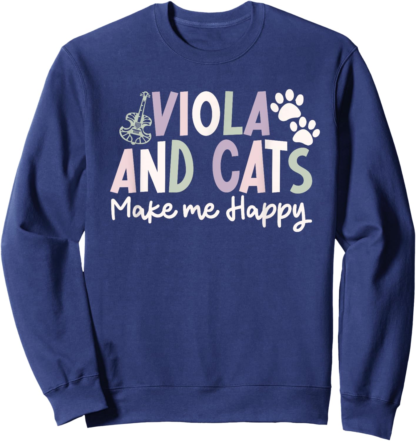 funny Viola And Cats lover saying funny viola cats fans Sweatshirt - Sweatshirt | Navy