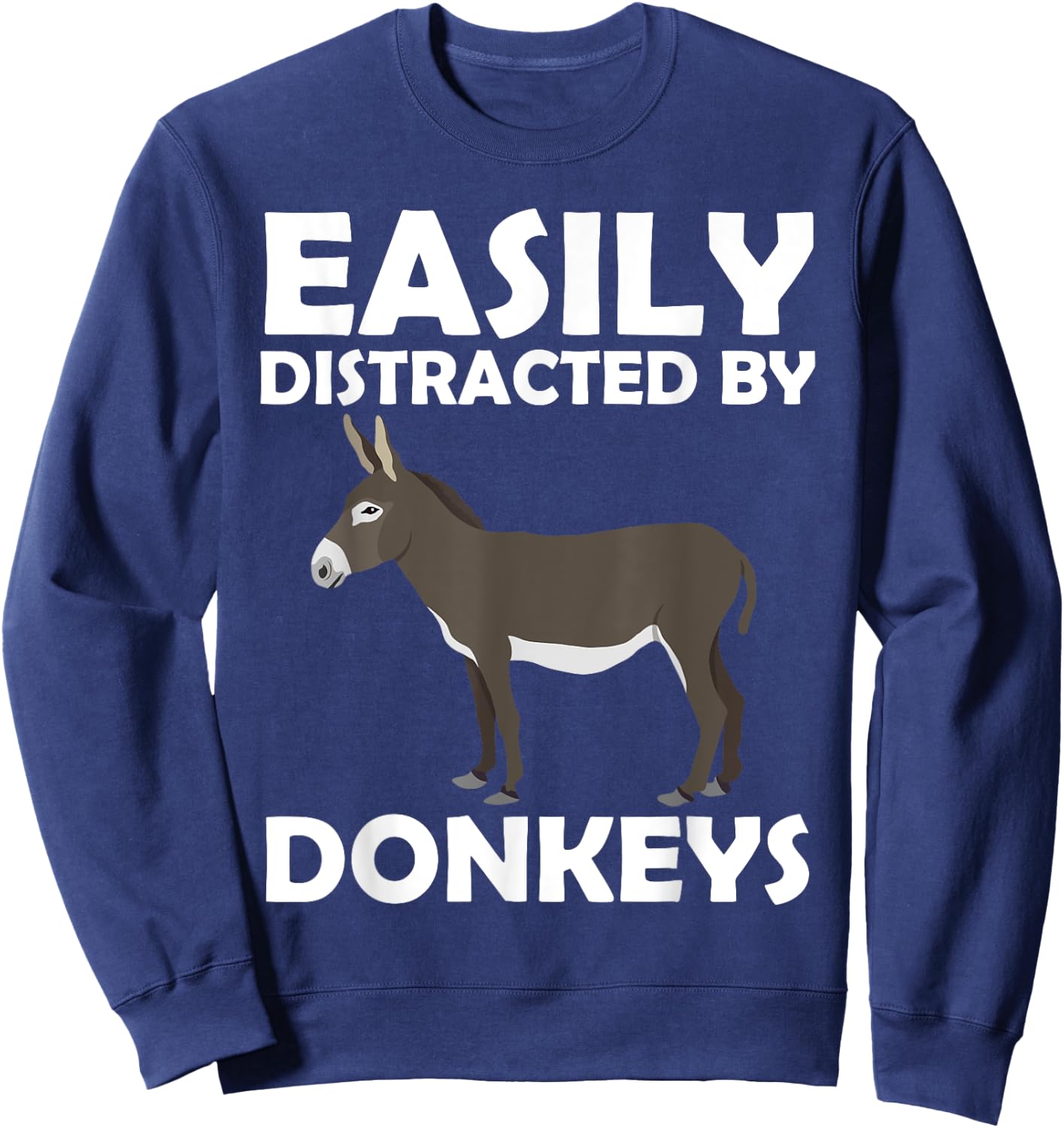 Cool Donkey Women Mule Horse Equine Safari Zookeeper Sweatshirt - Sweatshirt | Navy