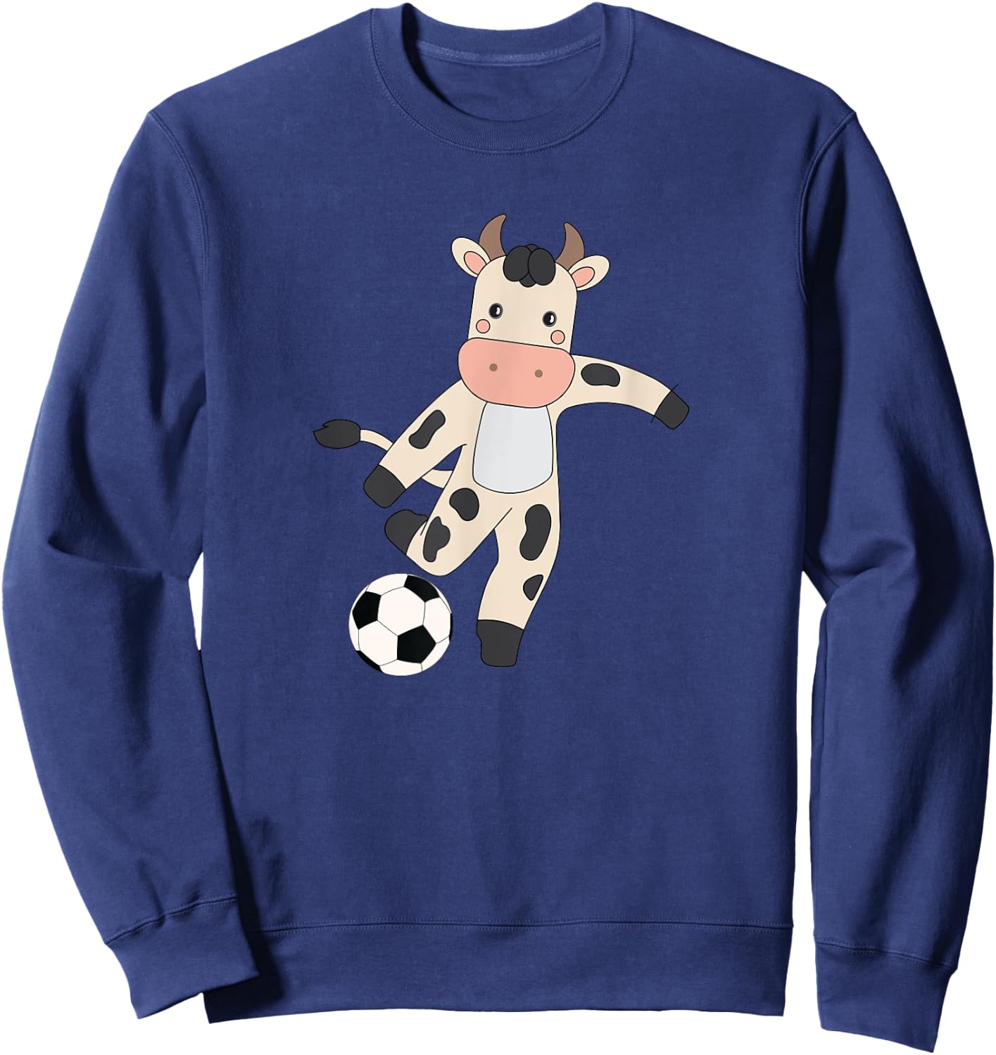 Cow Soccer Player Hobby Ball Sports Sweatshirt - Sweatshirt | Navy
