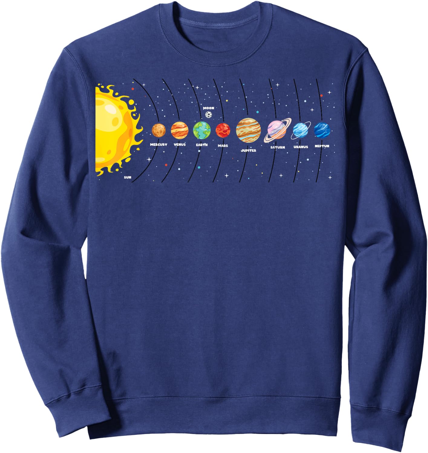 Solar System Galaxy Solar System Graphic Astronomy Sweatshirt - Sweatshirt | Navy