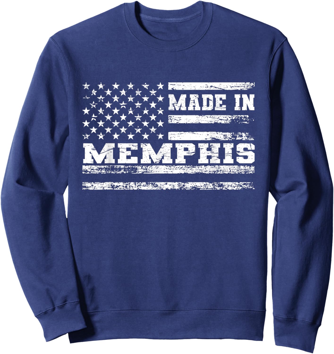 Made In Memphis Vintage US Flag Sweatshirt - Sweatshirt | Navy