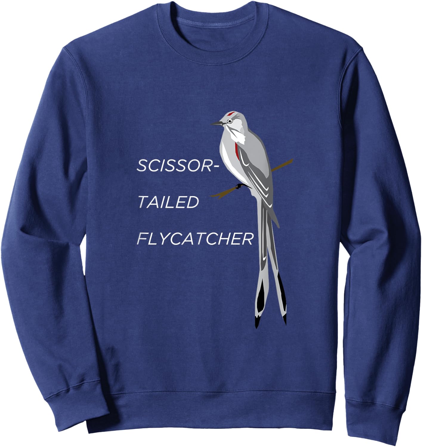 Scissor-tailed Flycatcher Shirt Kingbird Long Tail Bird Sweatshirt - Sweatshirt | Navy